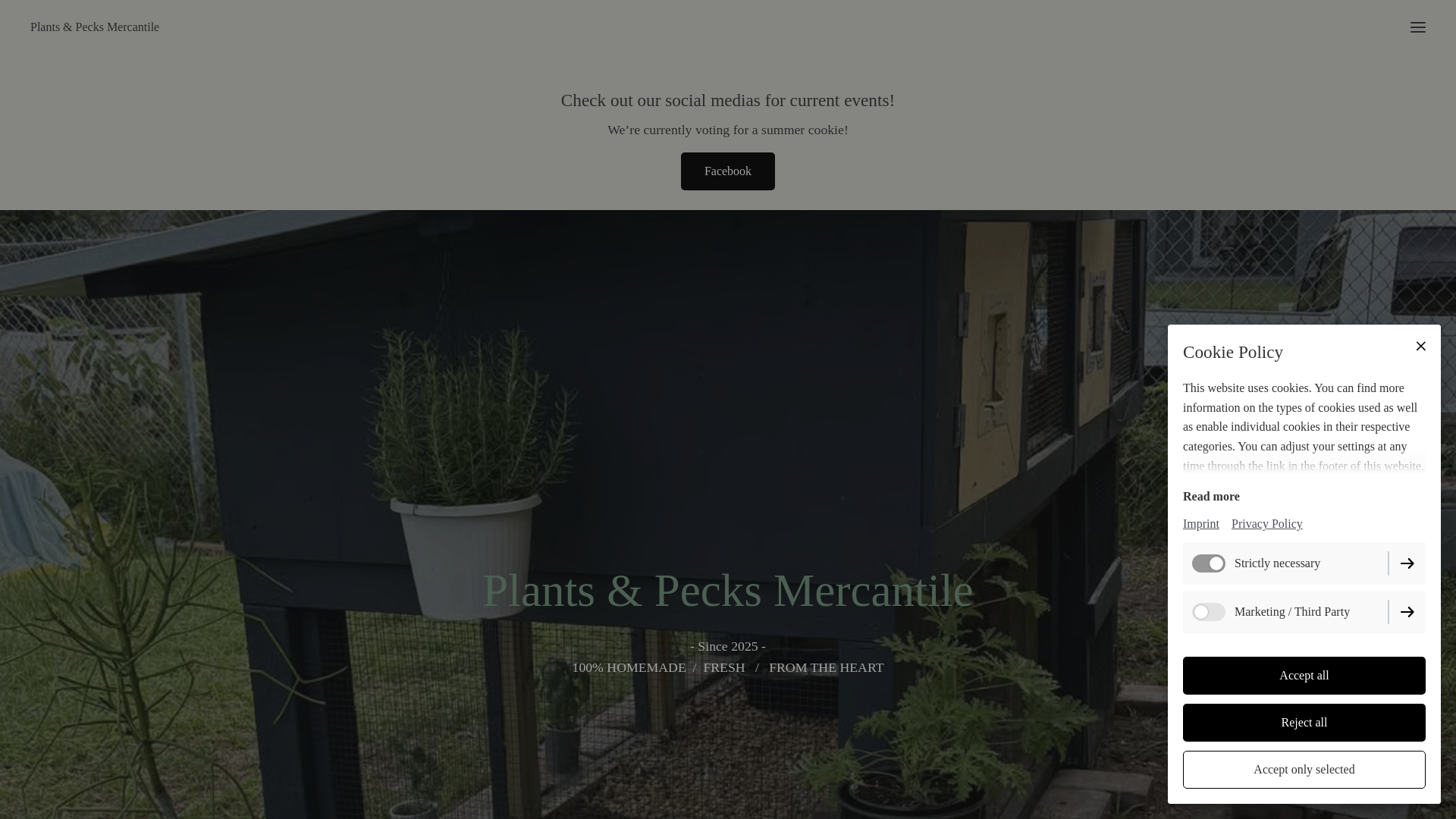 website screenshot of https://plantsandpecksmerc.com/