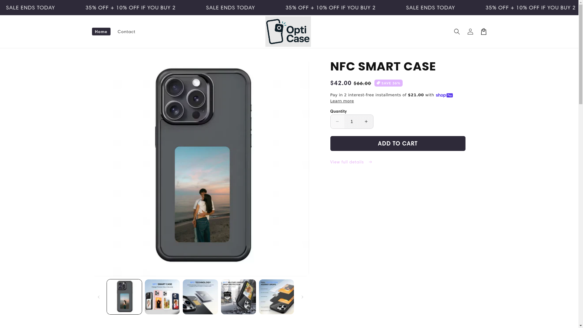 website screenshot of https://opticase.shop/