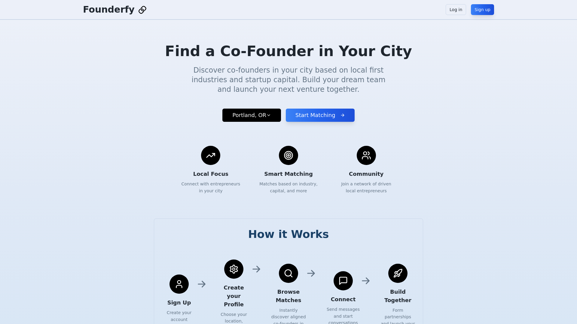 website screenshot of https://founderfy.app/