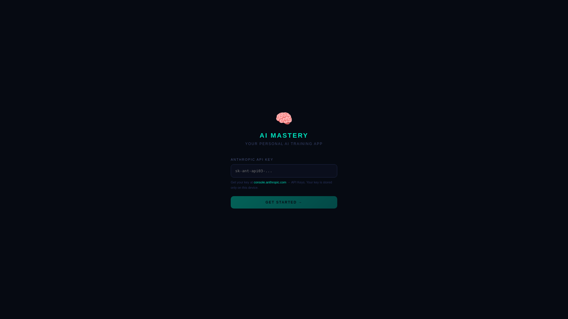 website screenshot of https://ai-mastery-app.pages.dev/