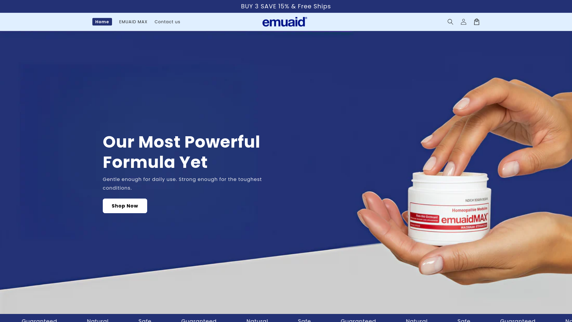 website screenshot of https://happyemuaid.shop/