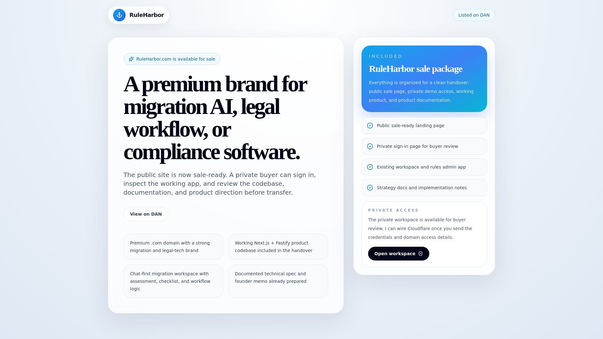 website screenshot of https://ruleharbor.pages.dev/