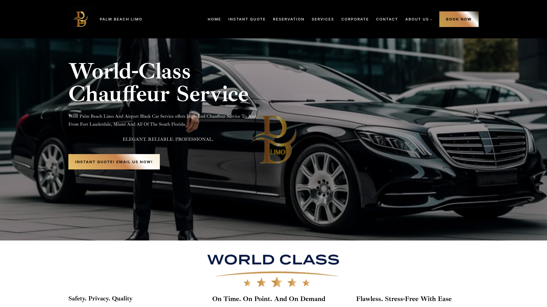 website screenshot of https://djtairportlimo.org/