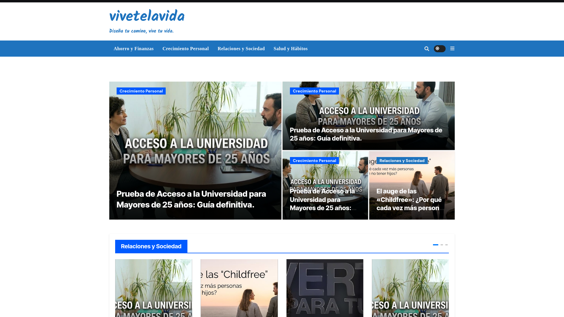 website screenshot of https://vivetelavida.com