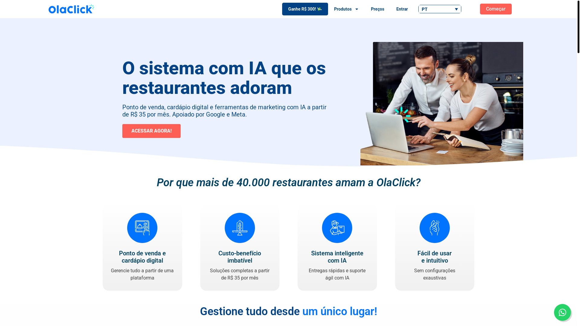 website screenshot of https://olaclick.pt/