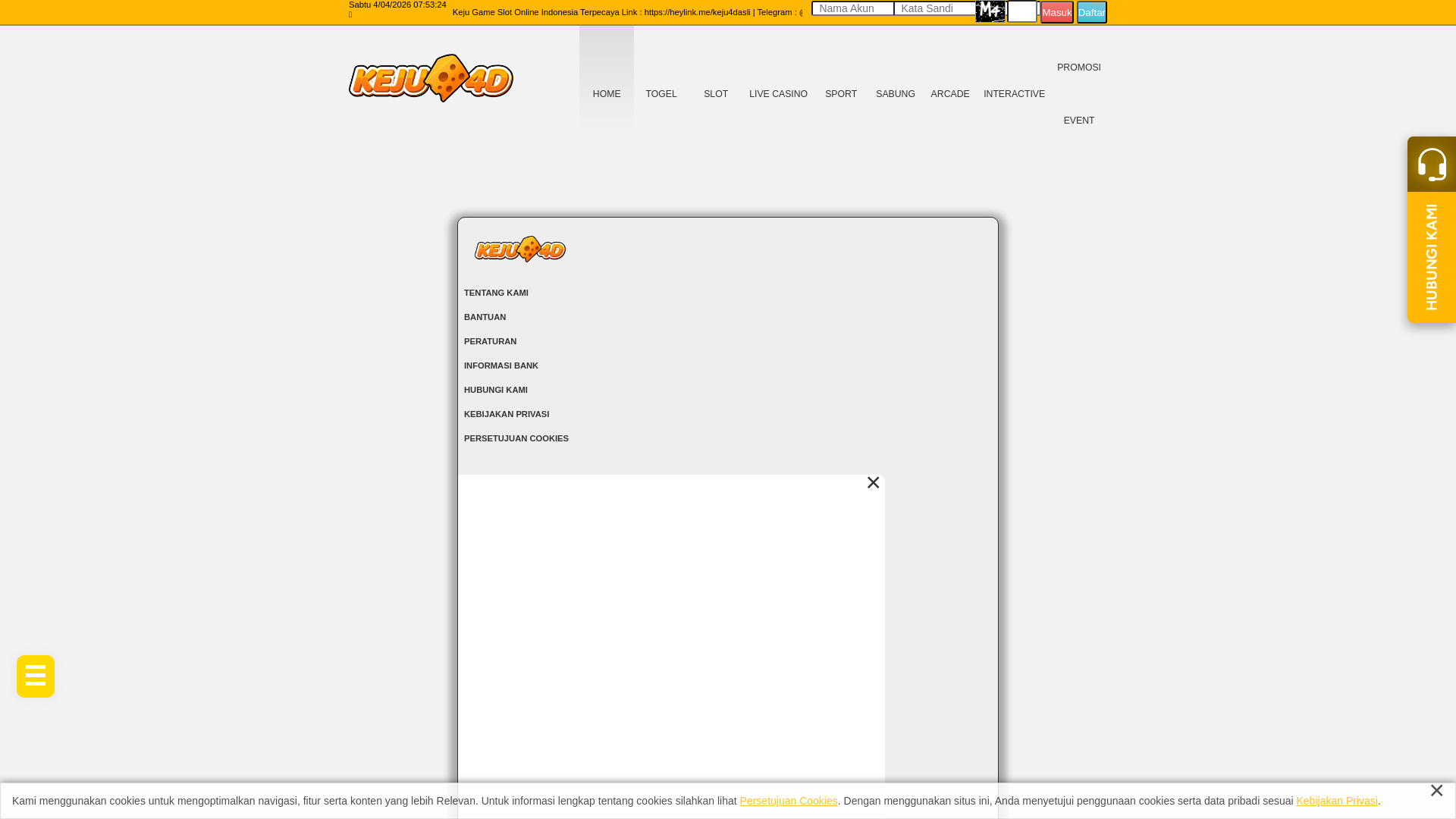 website screenshot of https://kejutan.mom/