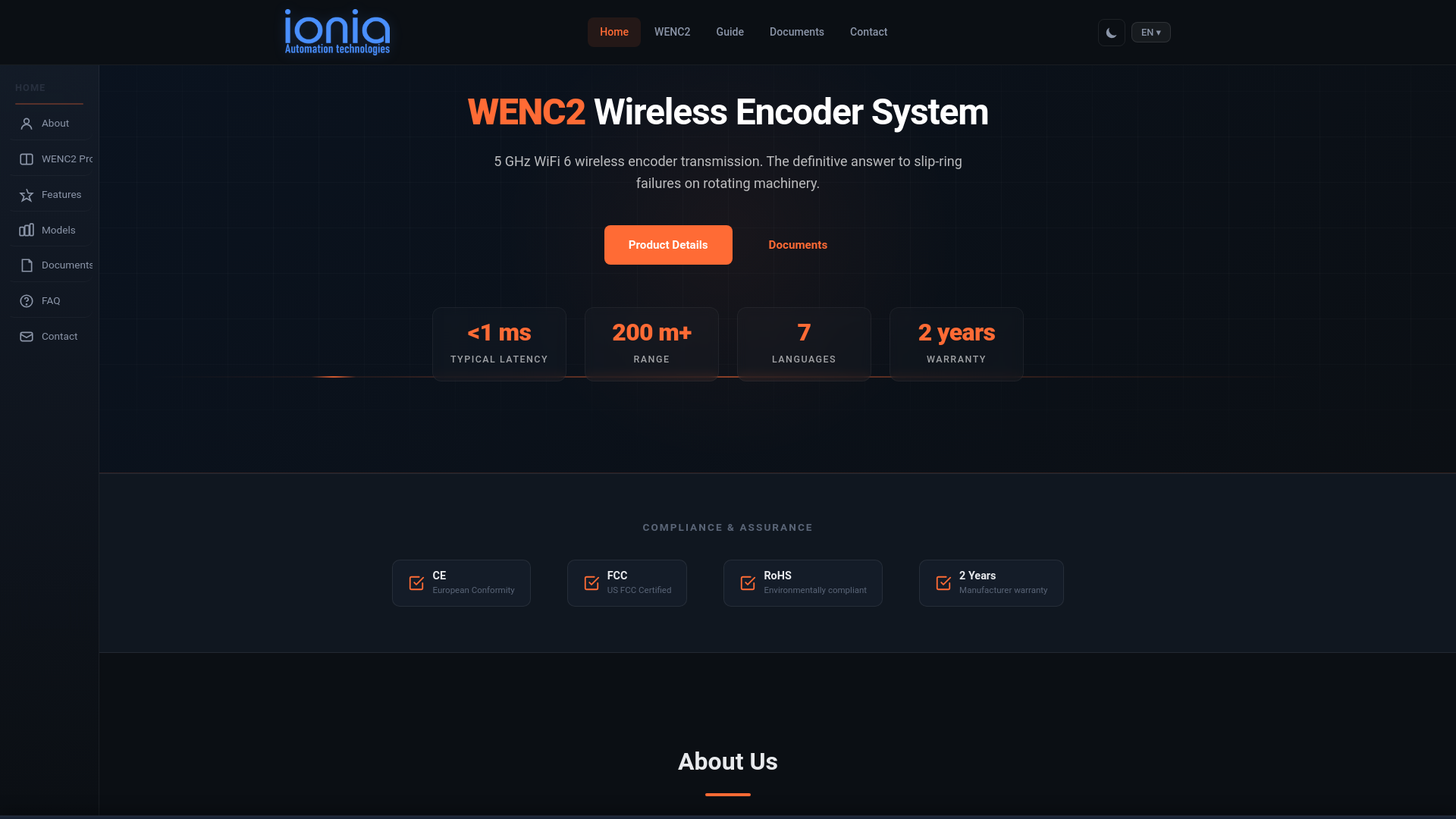 website screenshot of https://ionia-automation.pages.dev/