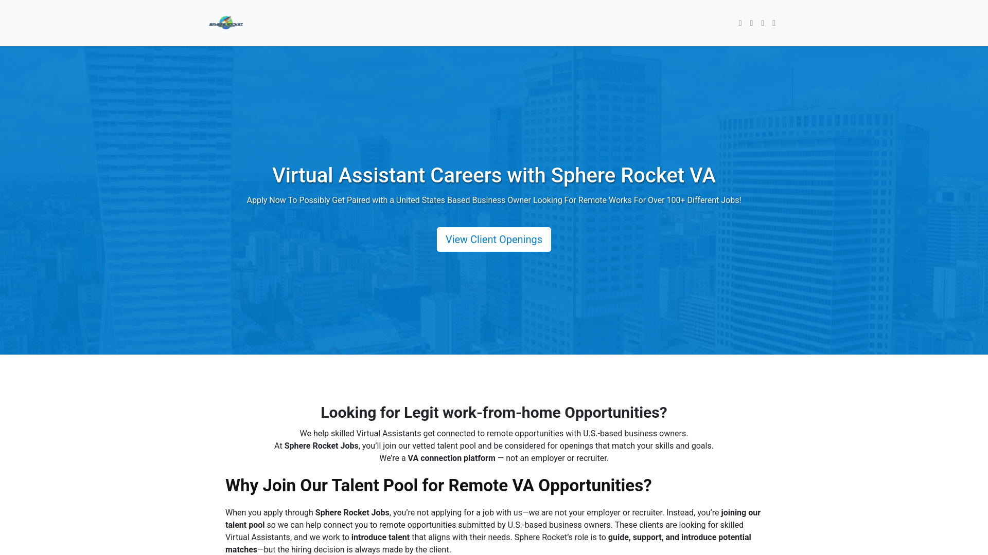 website screenshot of https://www.spherejobs.ph/apply