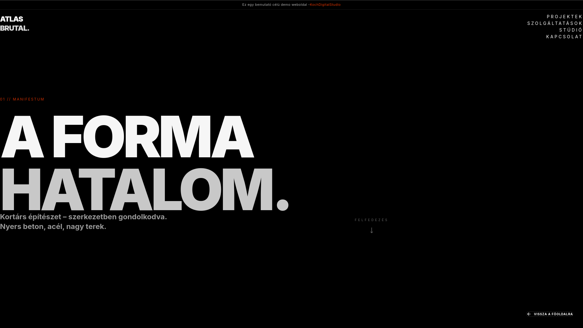 website screenshot of https://atlas-brutal-studio-demo.pages.dev/