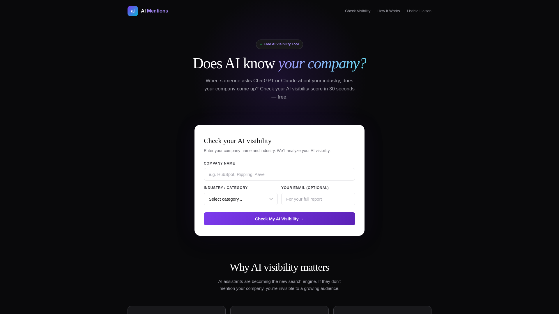 website screenshot of https://ai-mentions.com/