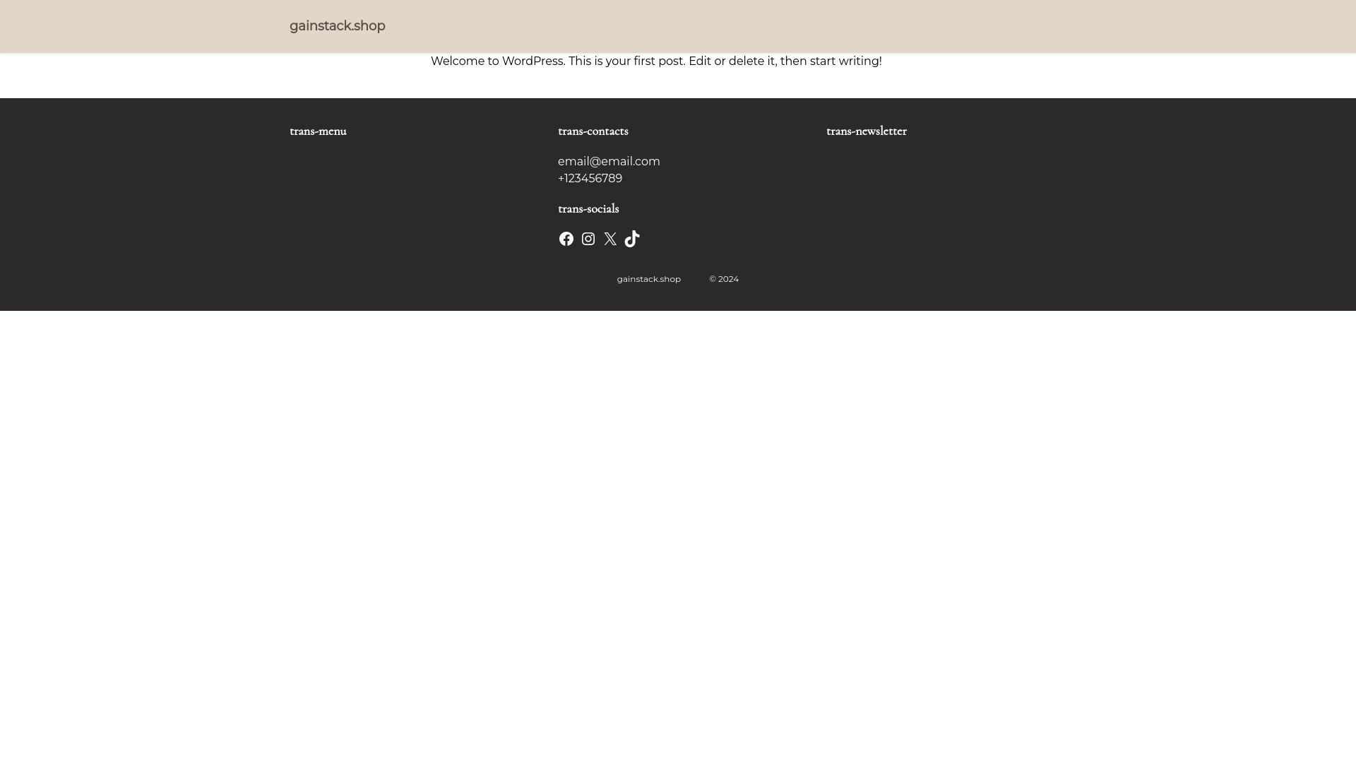 website screenshot of https://gainstack.shop/