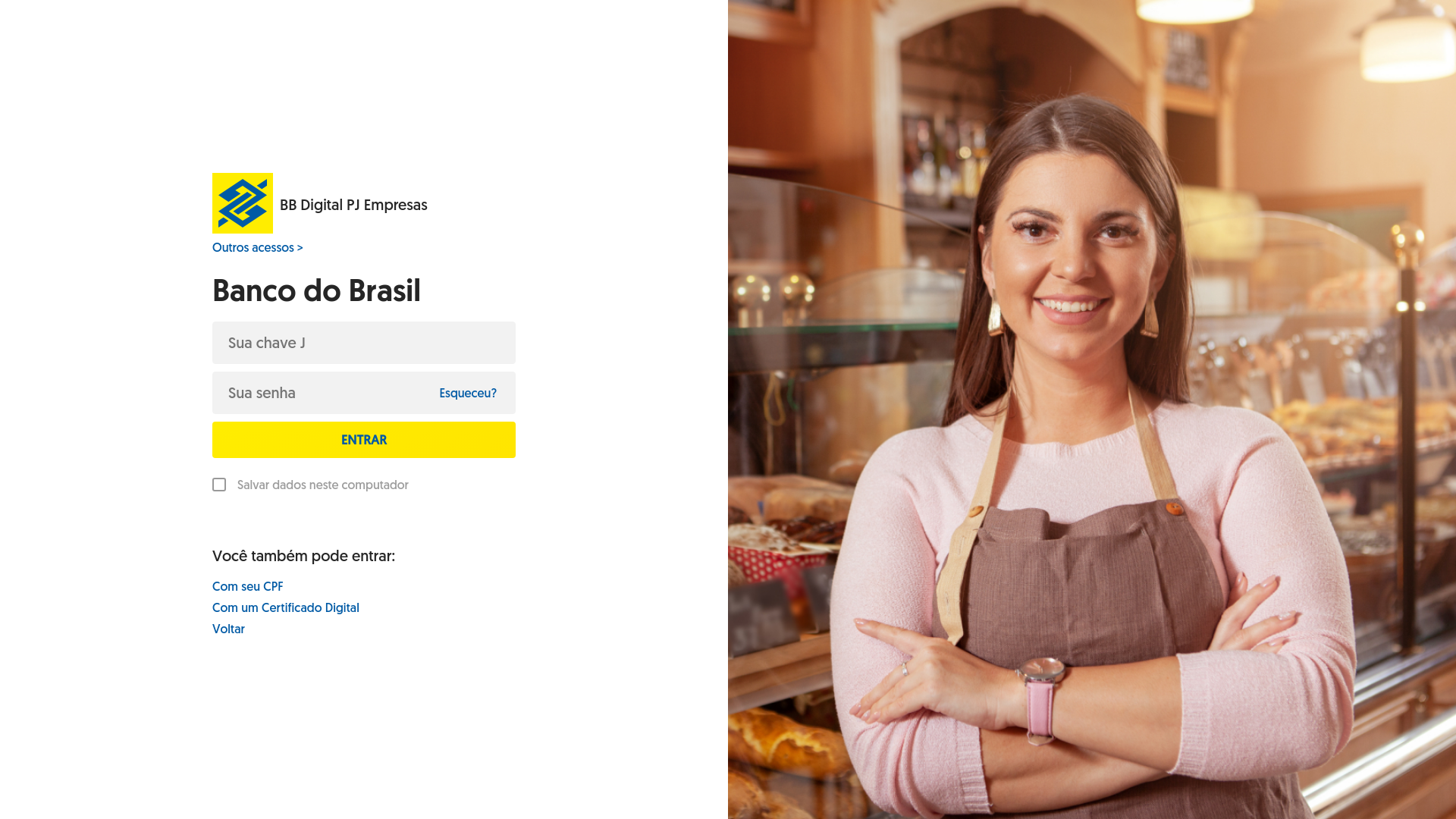 website screenshot of https://bbautoatendimento.co/