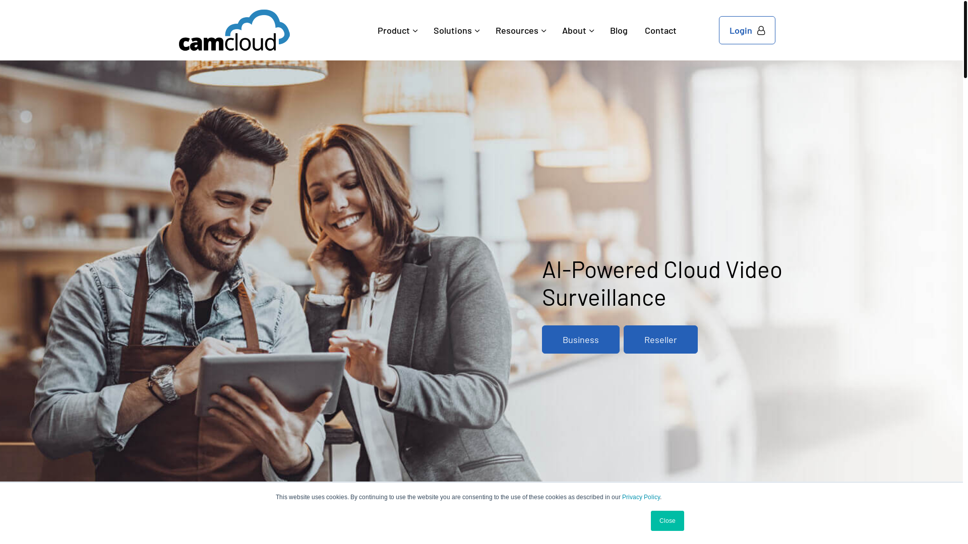 website screenshot of https://camcloudcenter.com/