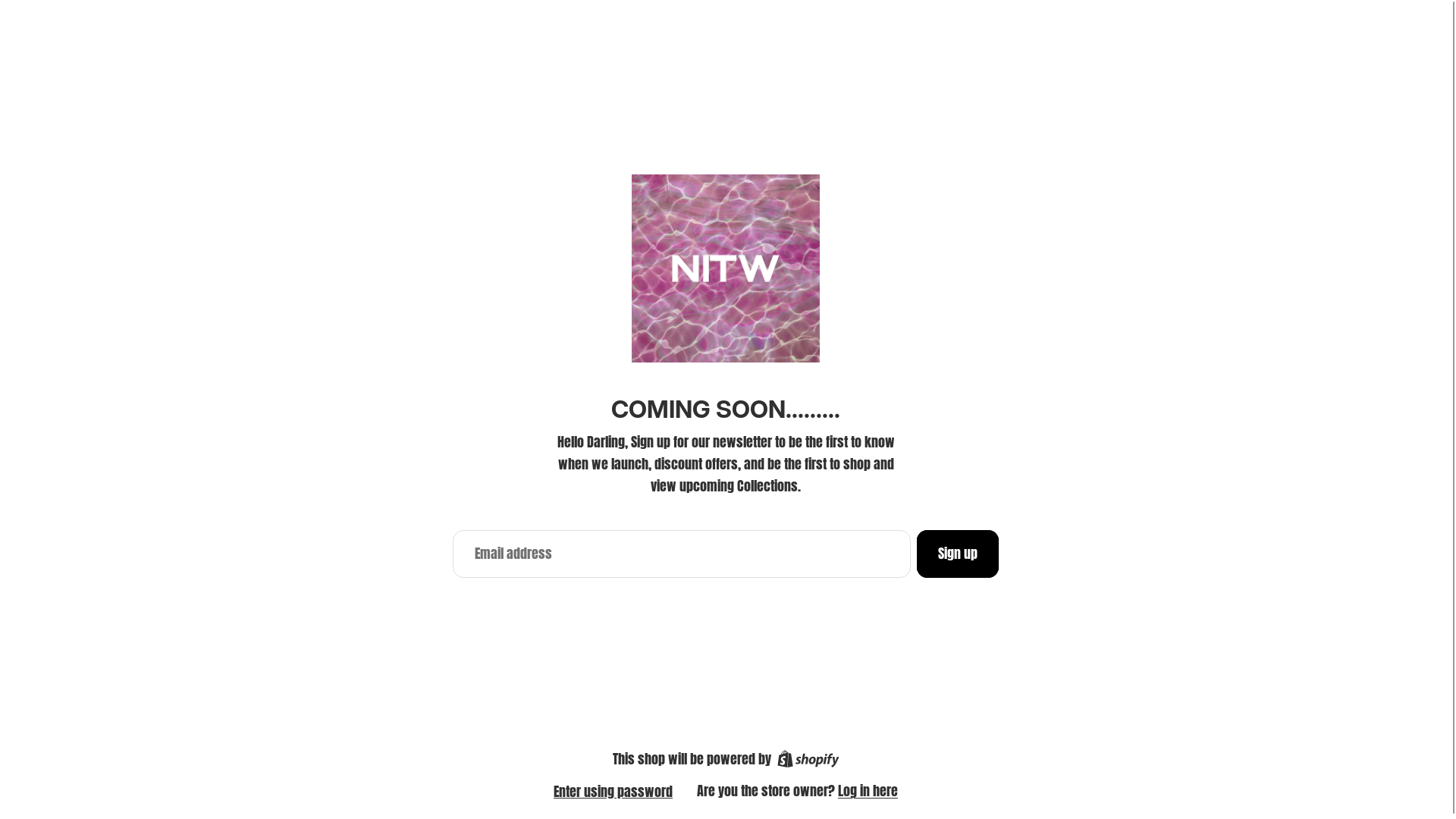 website screenshot of https://neverinthewater.com/