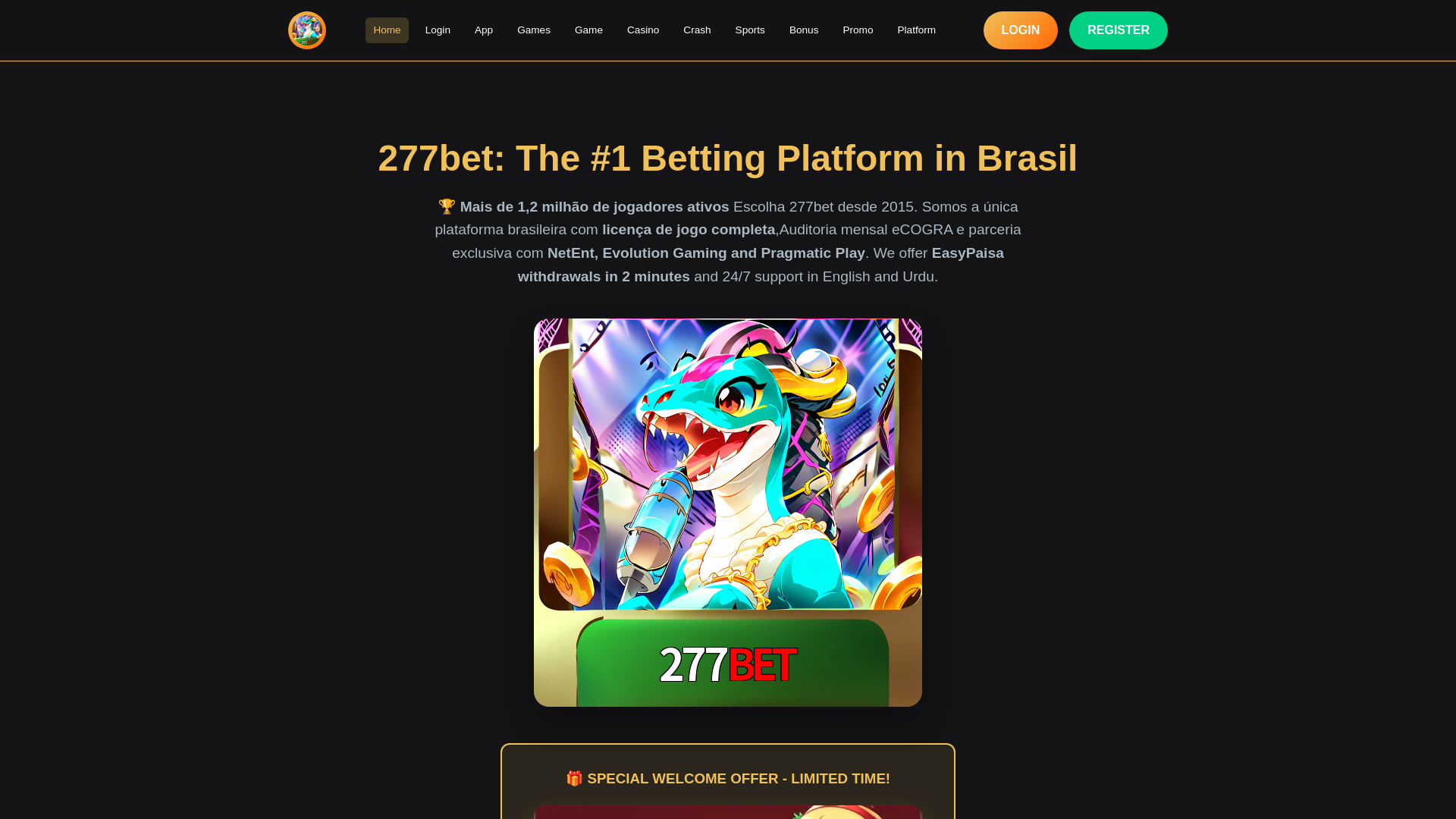 website screenshot of https://277beter.com