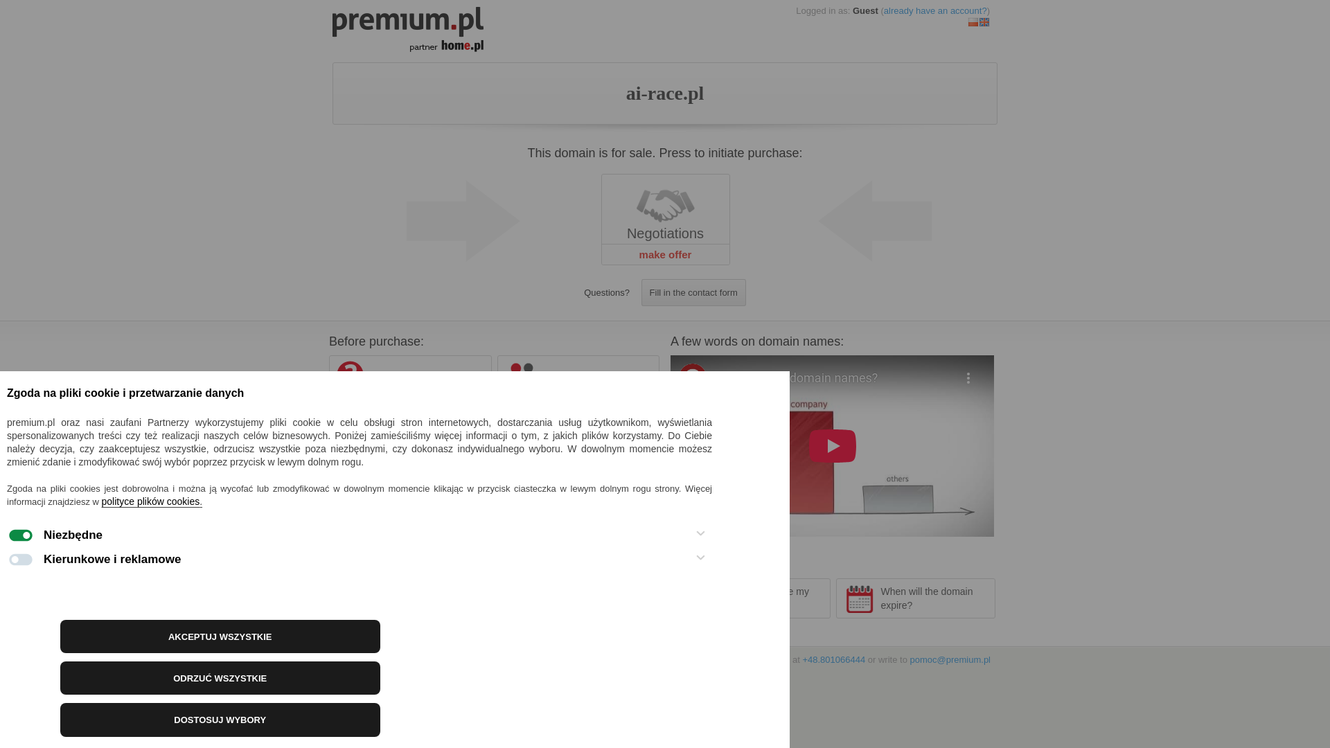 website screenshot of https://ai-race.pl/