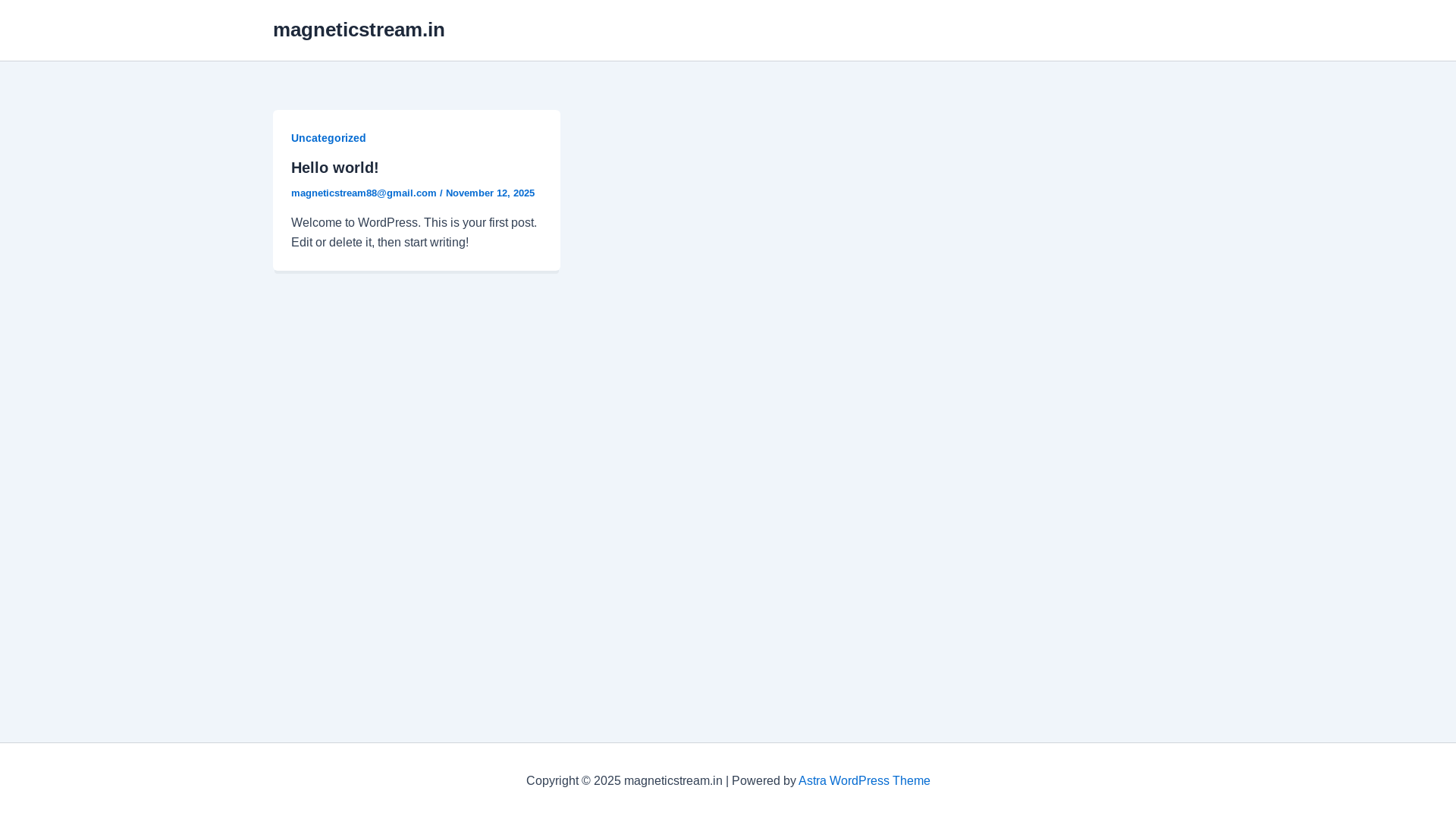 website screenshot of https://magneticstream.in/