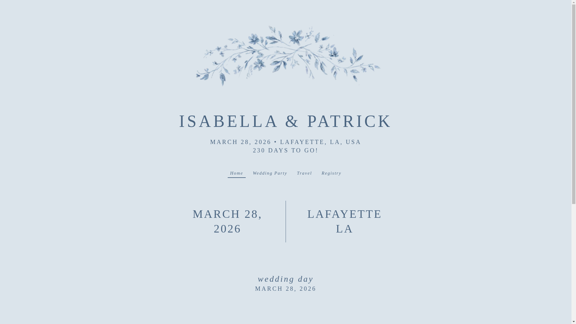 website screenshot of https://isabella-and-patrick-march-2026.com/