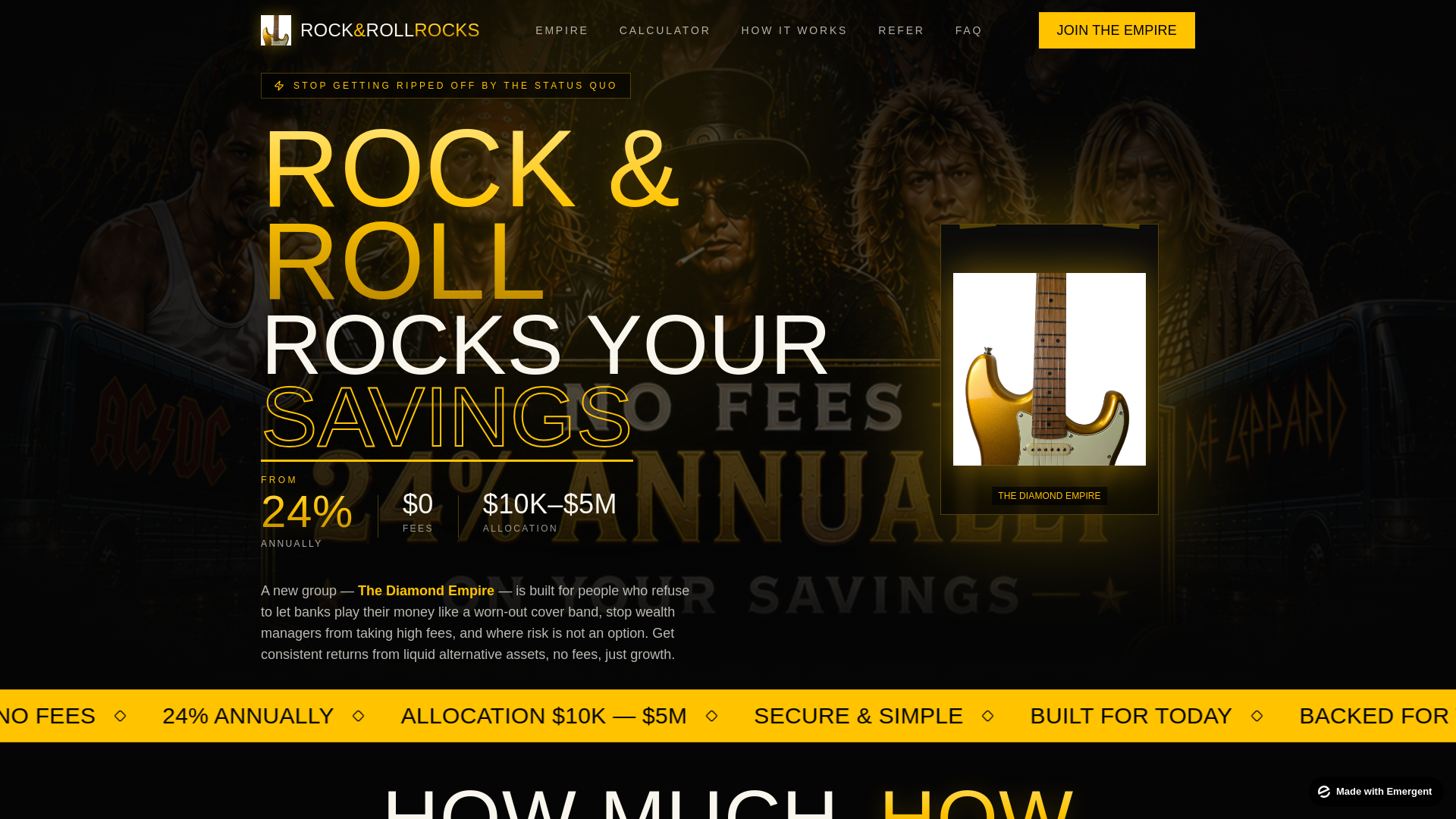 website screenshot of https://rockandrollrocks.com/