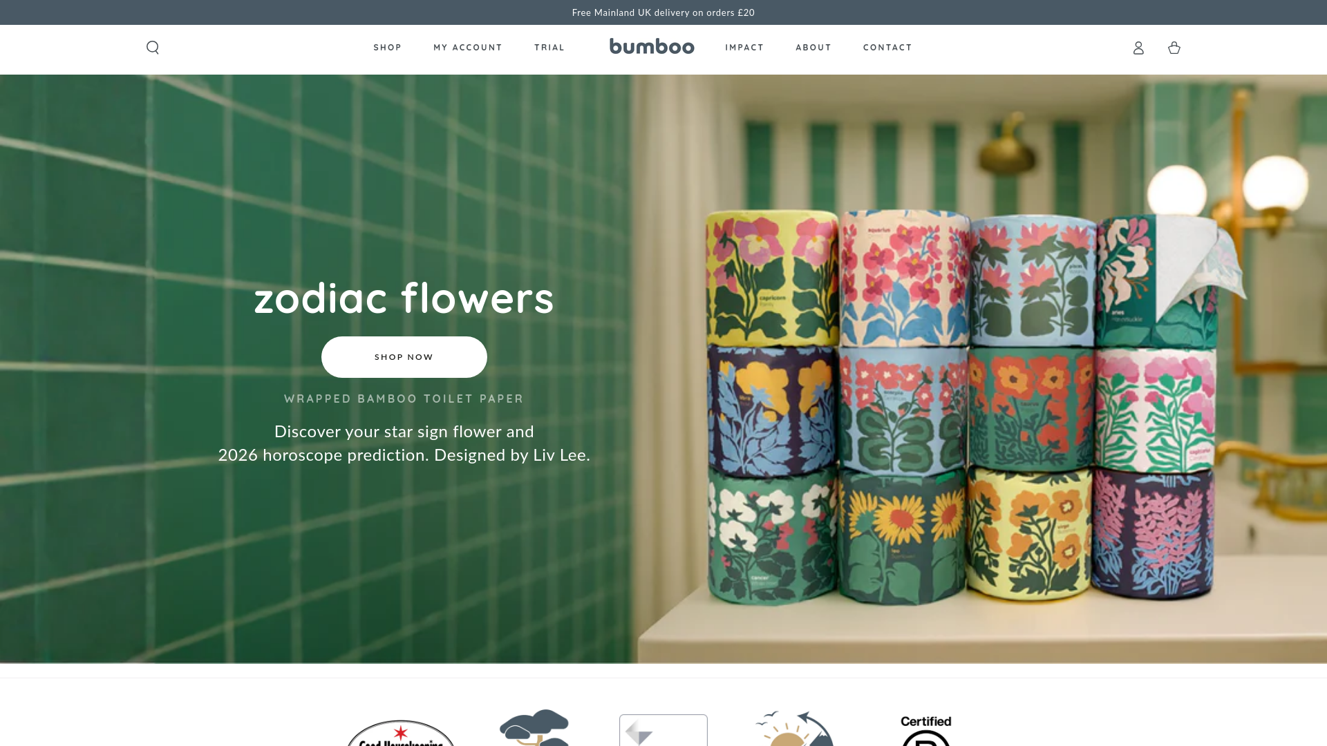 website screenshot of https://bumboo.eco