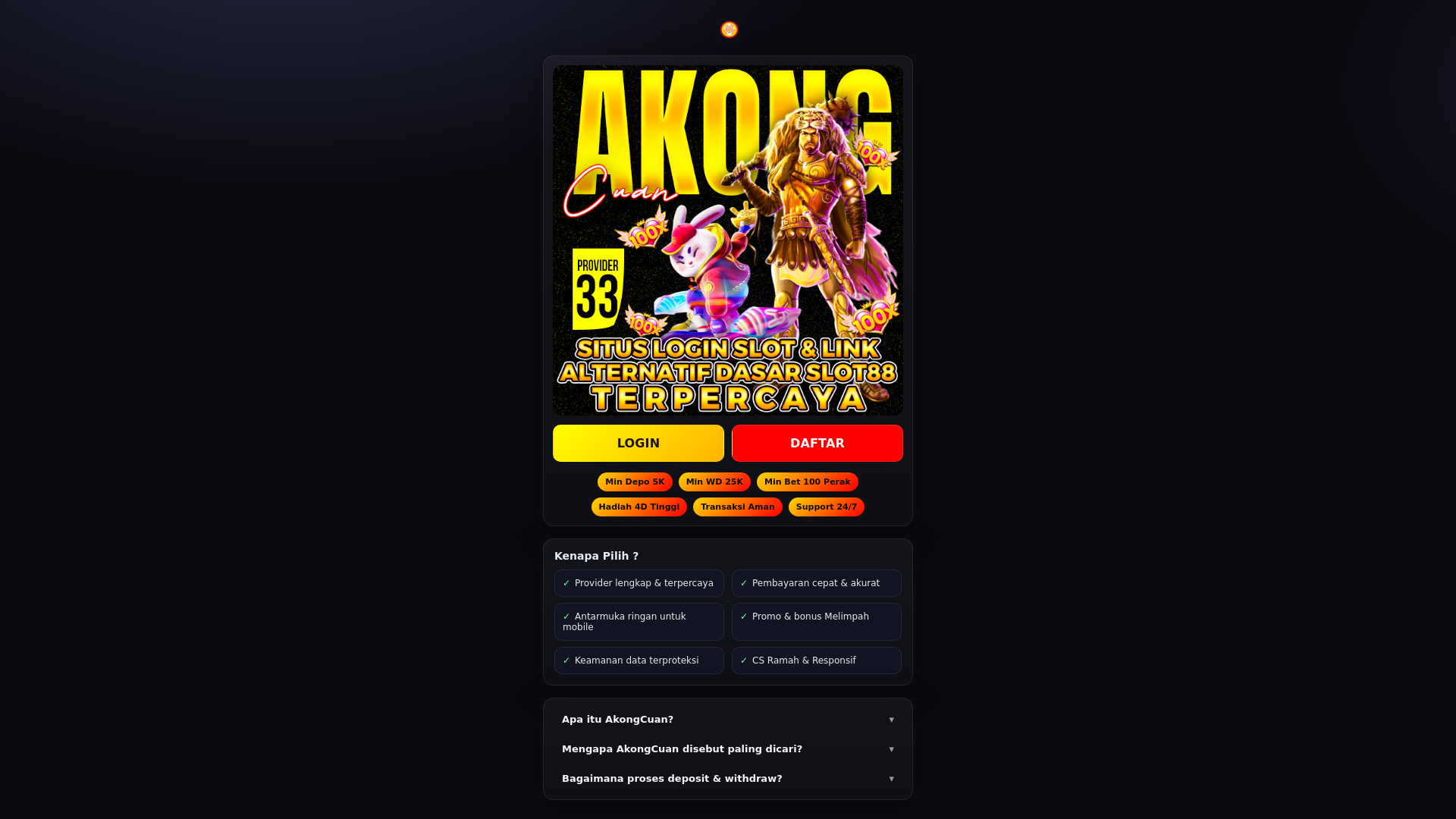 website screenshot of https://akongcuan-bandar-slot-gacor.pages.dev/