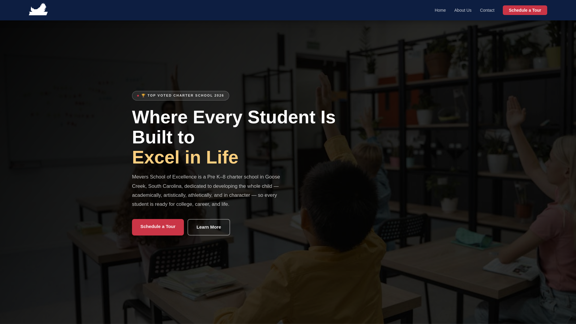 website screenshot of https://mevers-school-of-excellence-website.pages.dev/