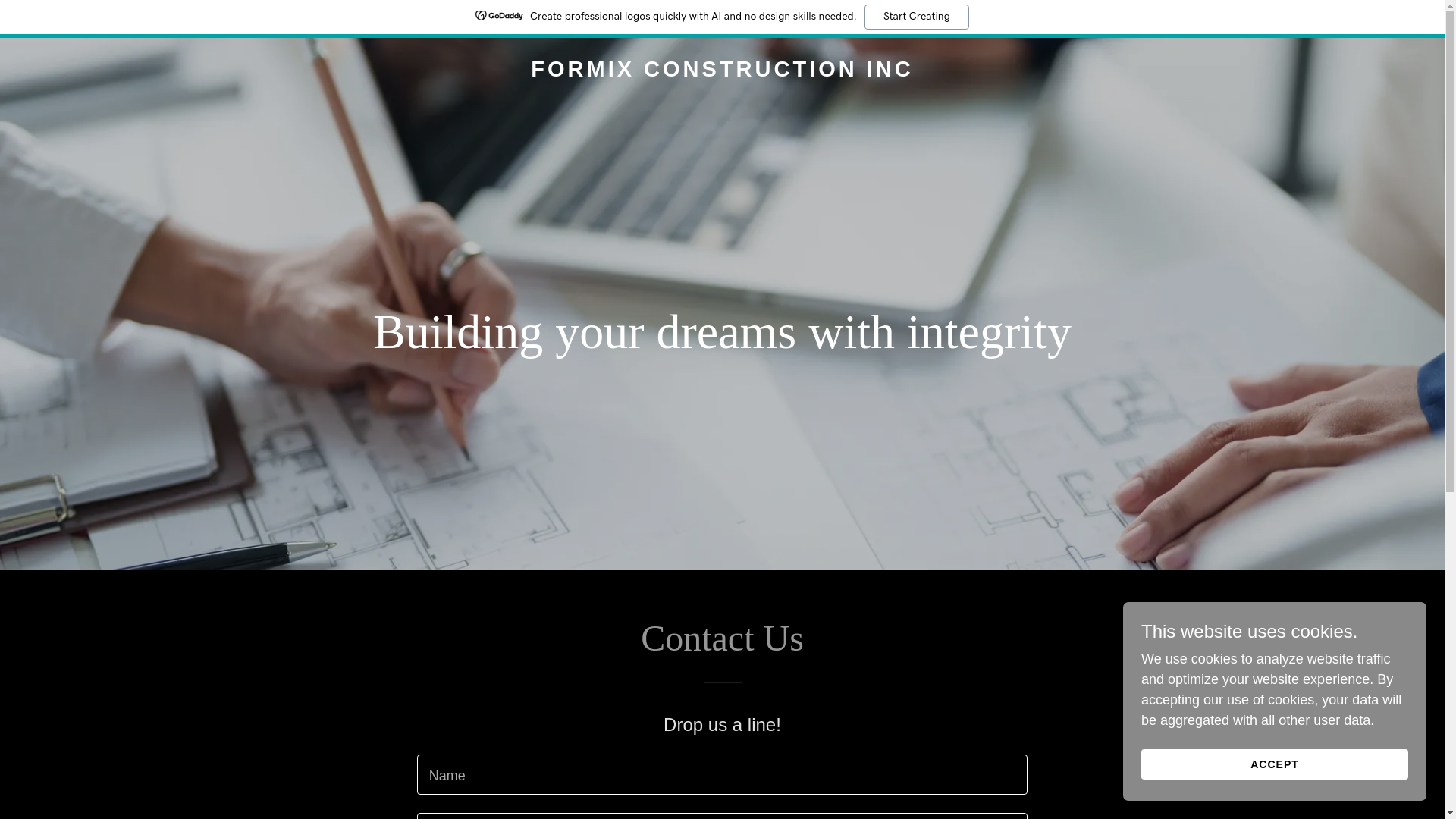 website screenshot of https://formixconstruction.com/
