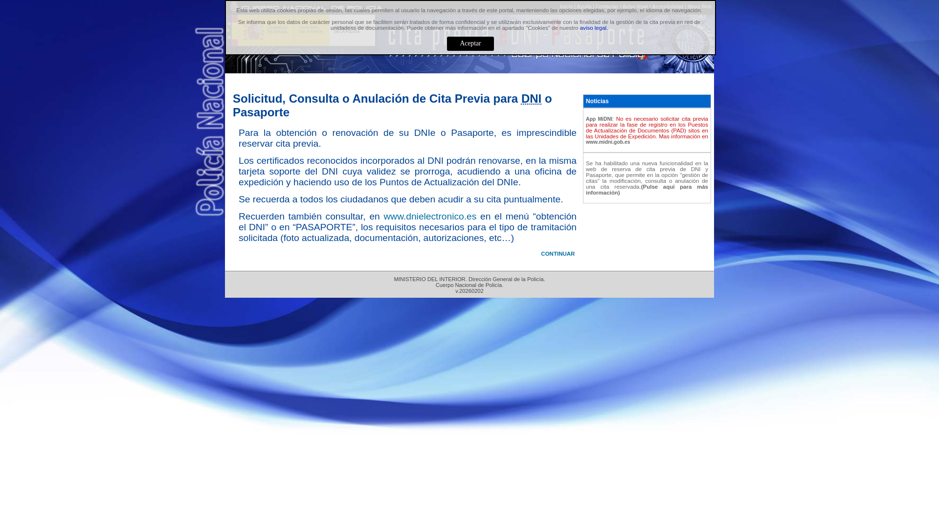 website screenshot of https://www.citapreviadnie.es