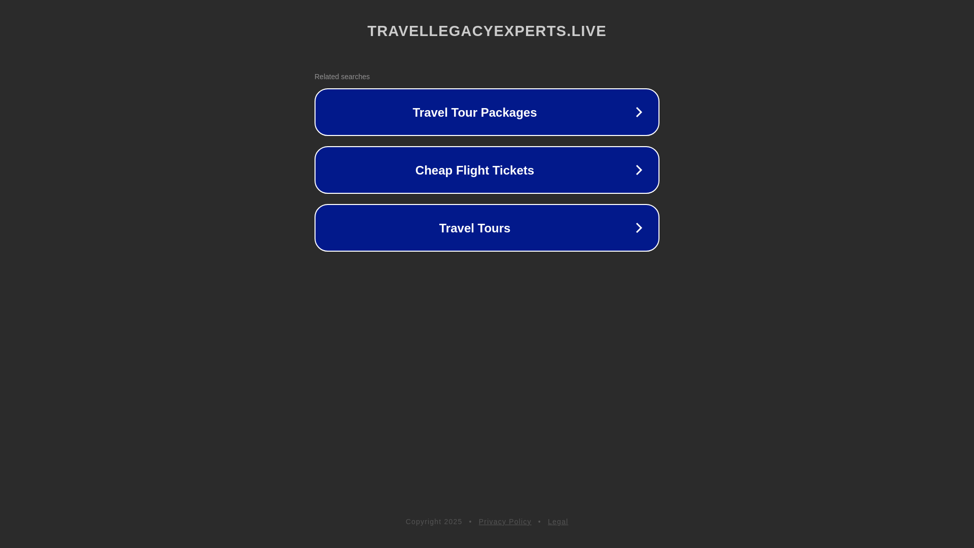 website screenshot of https://travellegacyexperts.live/