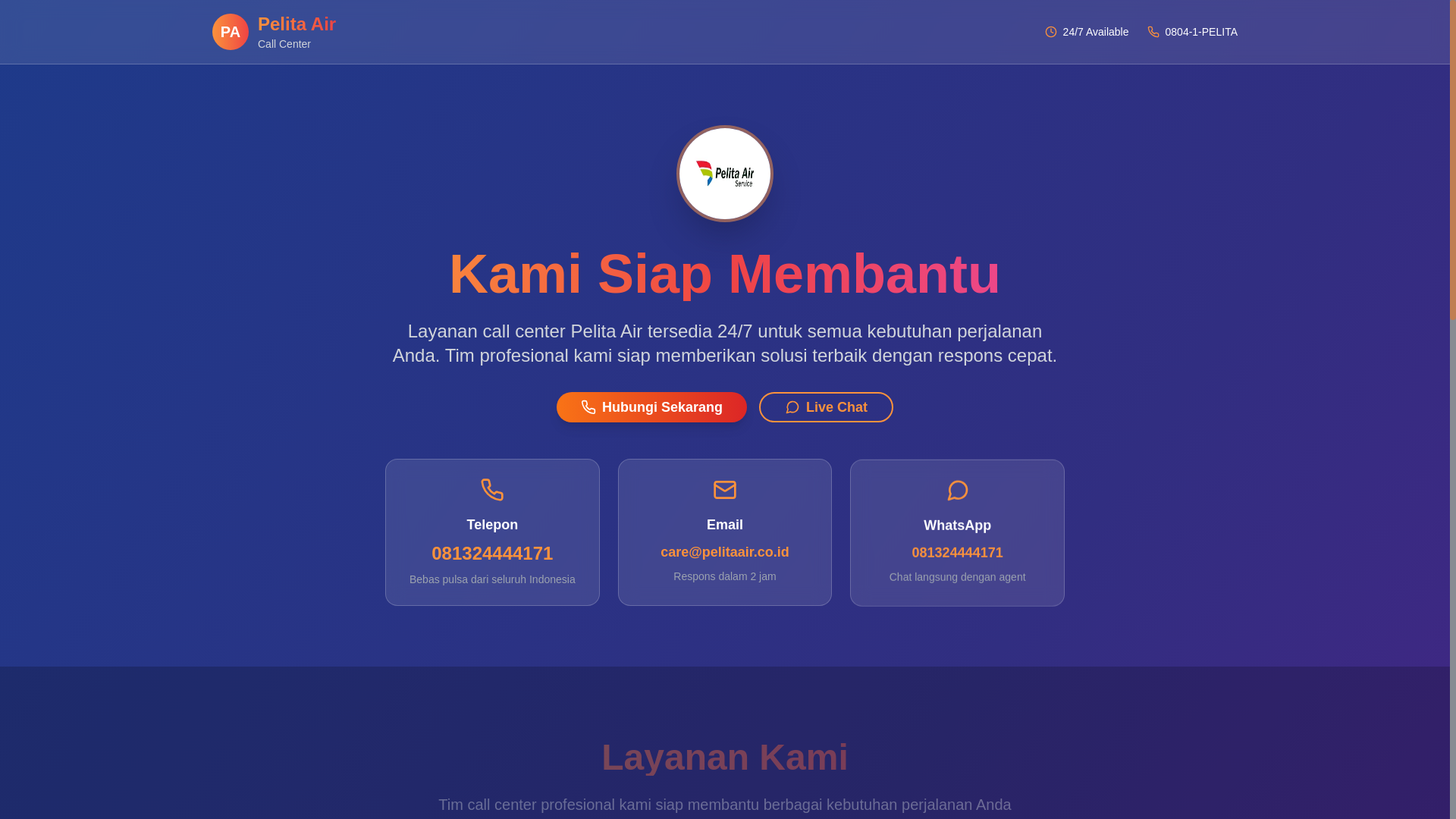 website screenshot of https://pelitacare.online/