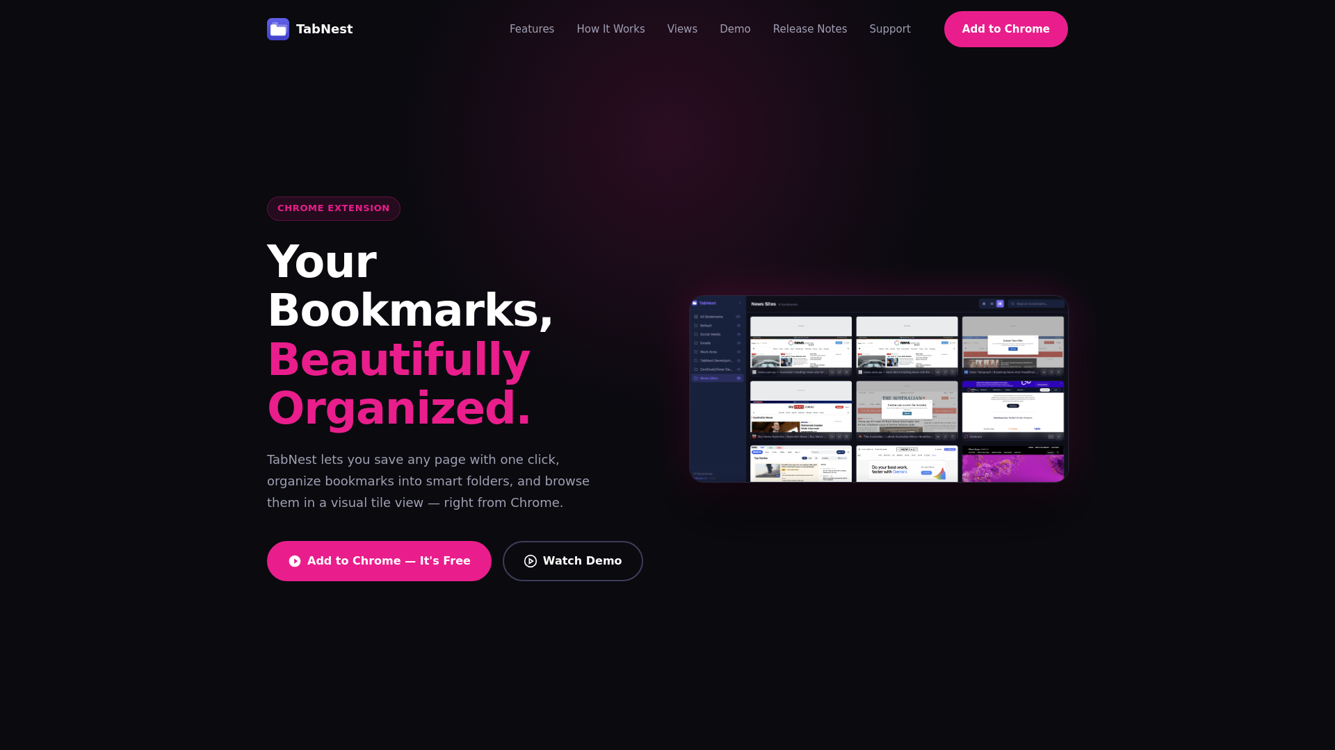 website screenshot of https://tabnest.io/