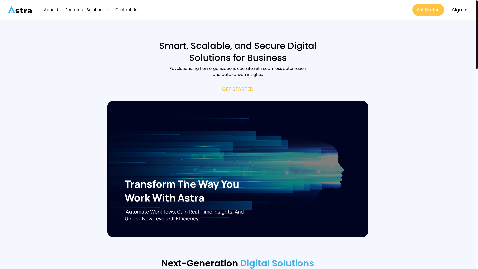 website screenshot of https://astra-main-page.pages.dev/