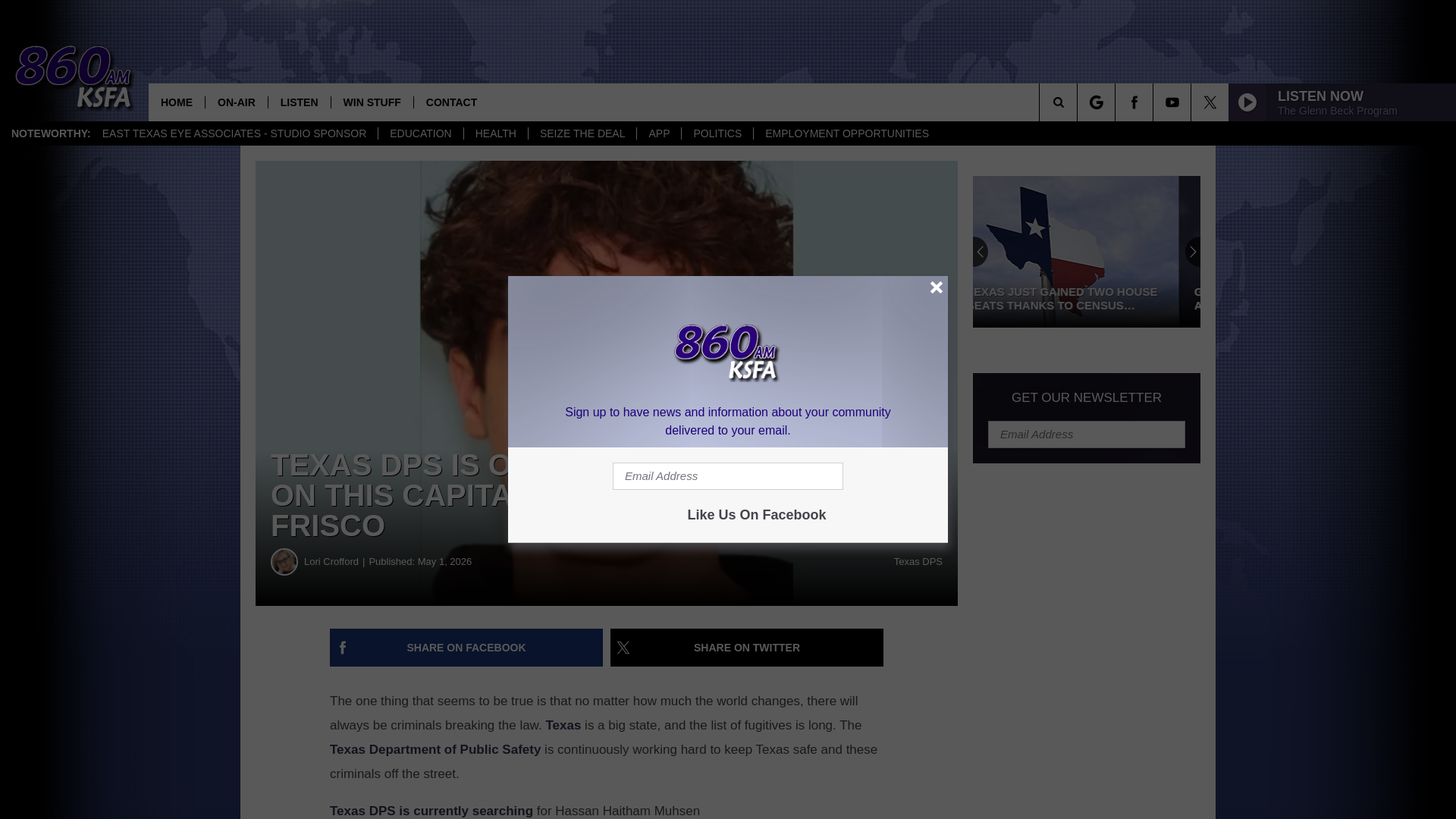 website screenshot of https://ksfa860.com/ixp/195/p/texas-dps-fugitive-hassan-muhsen/
