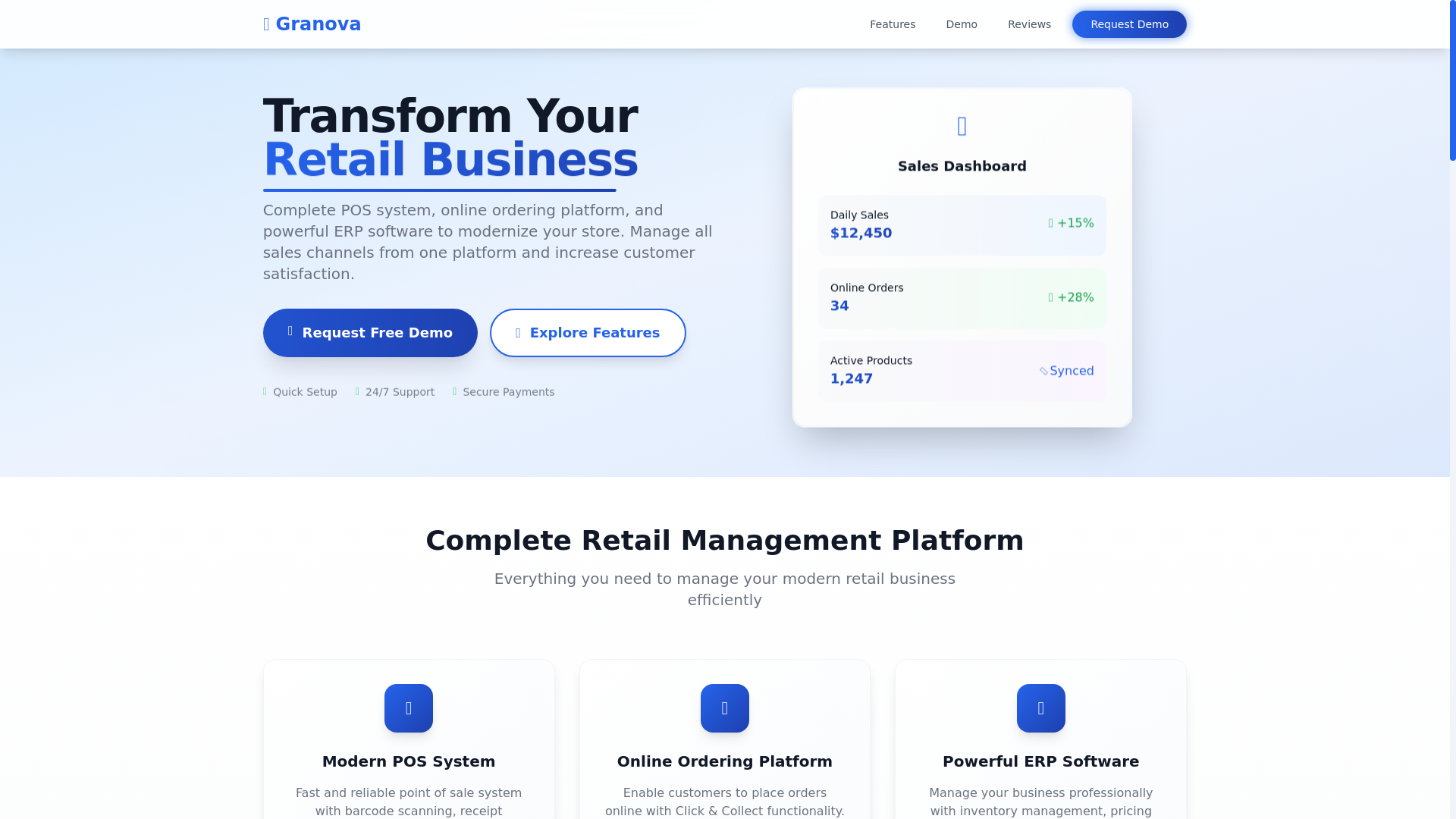 website screenshot of https://granova-website.pages.dev/