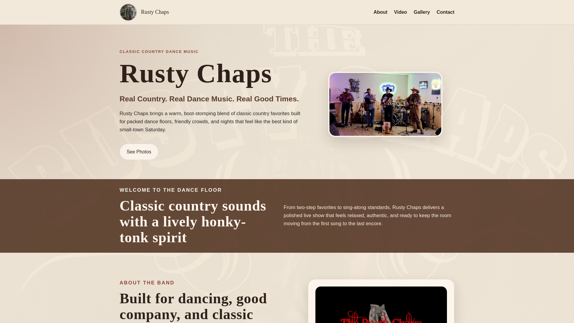 website screenshot of https://rustychaps.com/