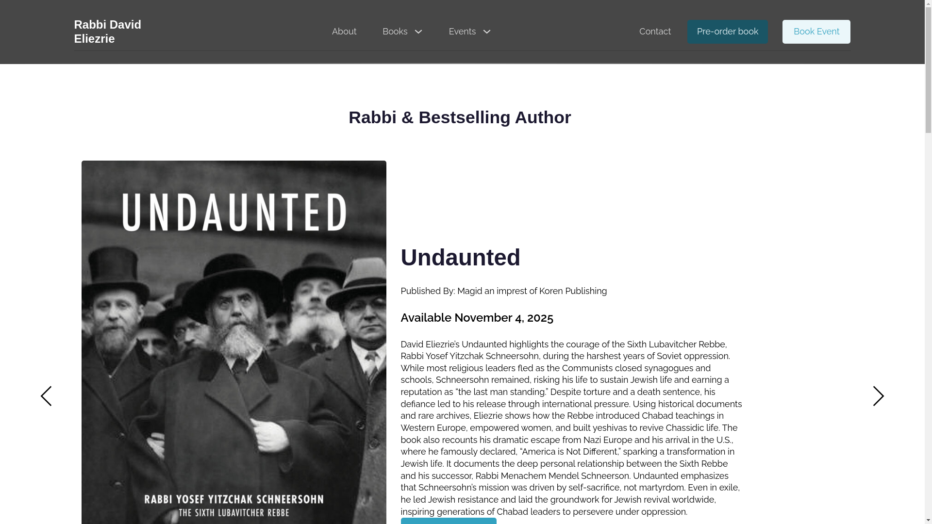 website screenshot of https://rabbidavideliezrie.net/