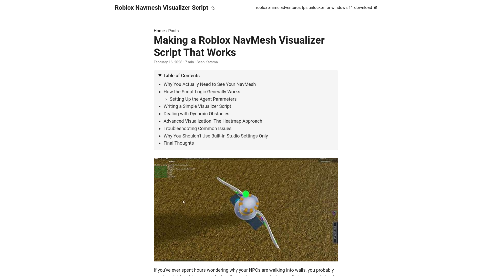 website screenshot of https://roblox-navmesh-visualizer-script.pages.dev/