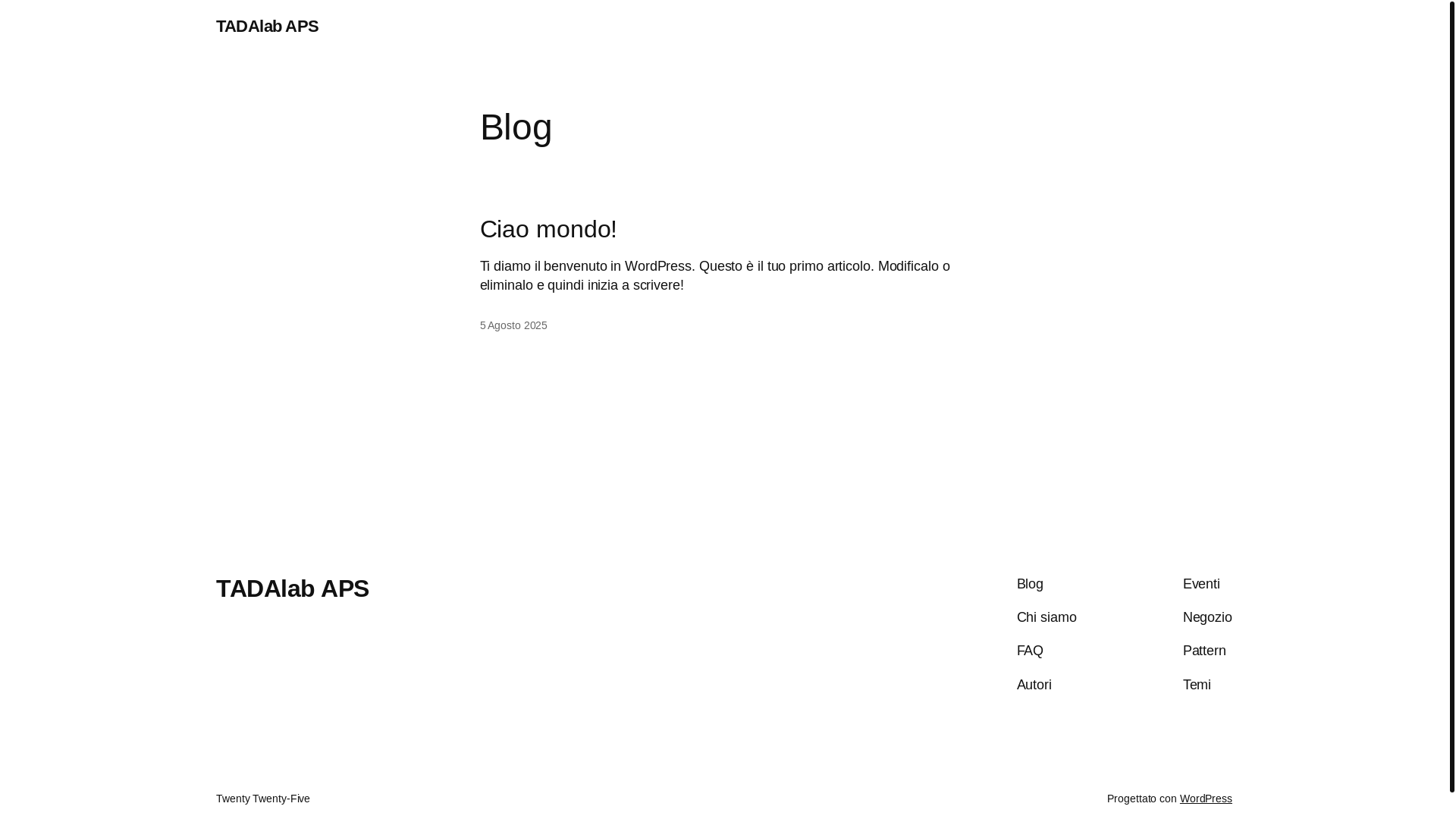 website screenshot of https://tadalabaps.it/
