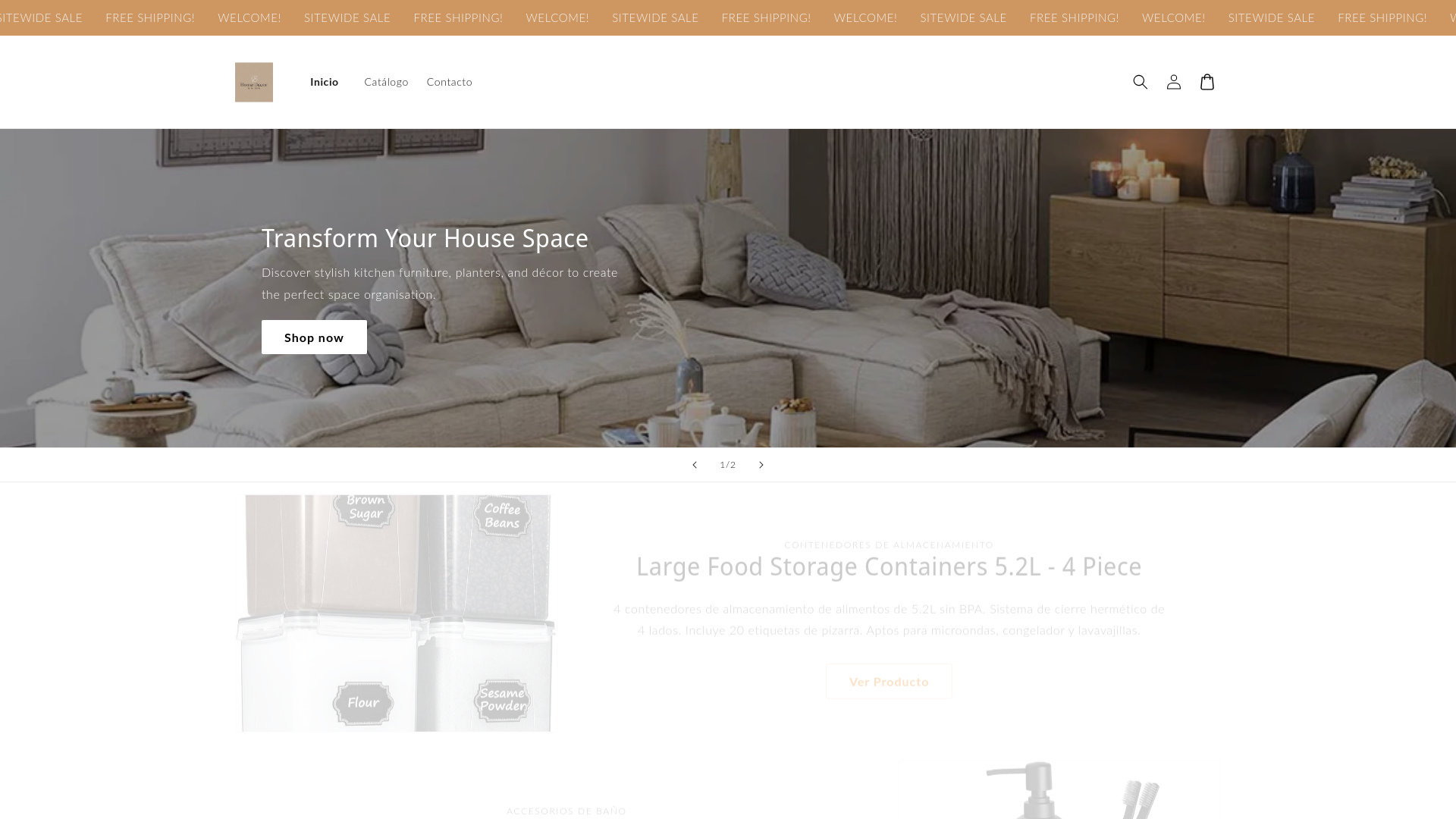 website screenshot of https://homedecorvibes.store