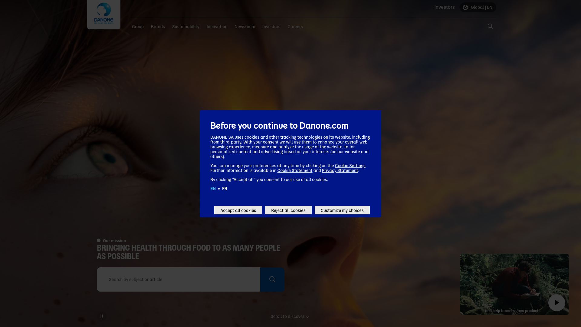 website screenshot of https://danone.com
