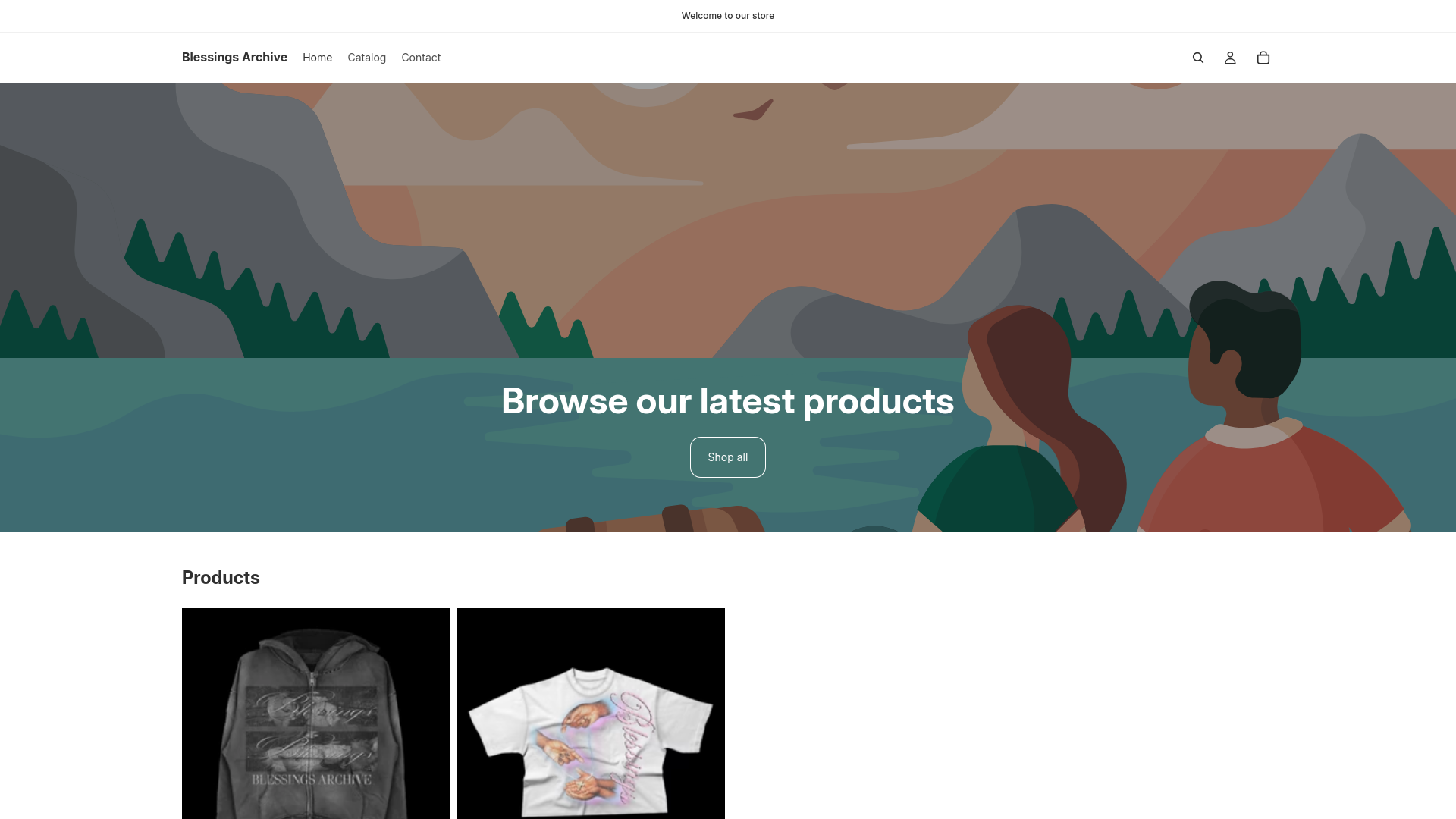 website screenshot of https://blessingsarchive.com