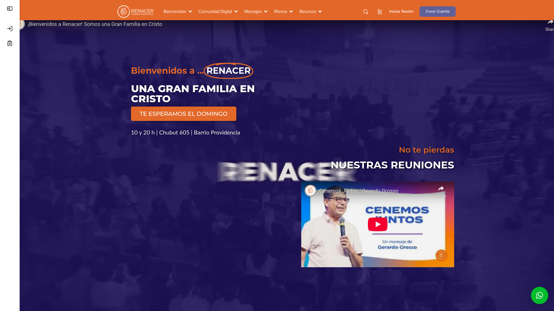 website screenshot of https://renacer.ar/