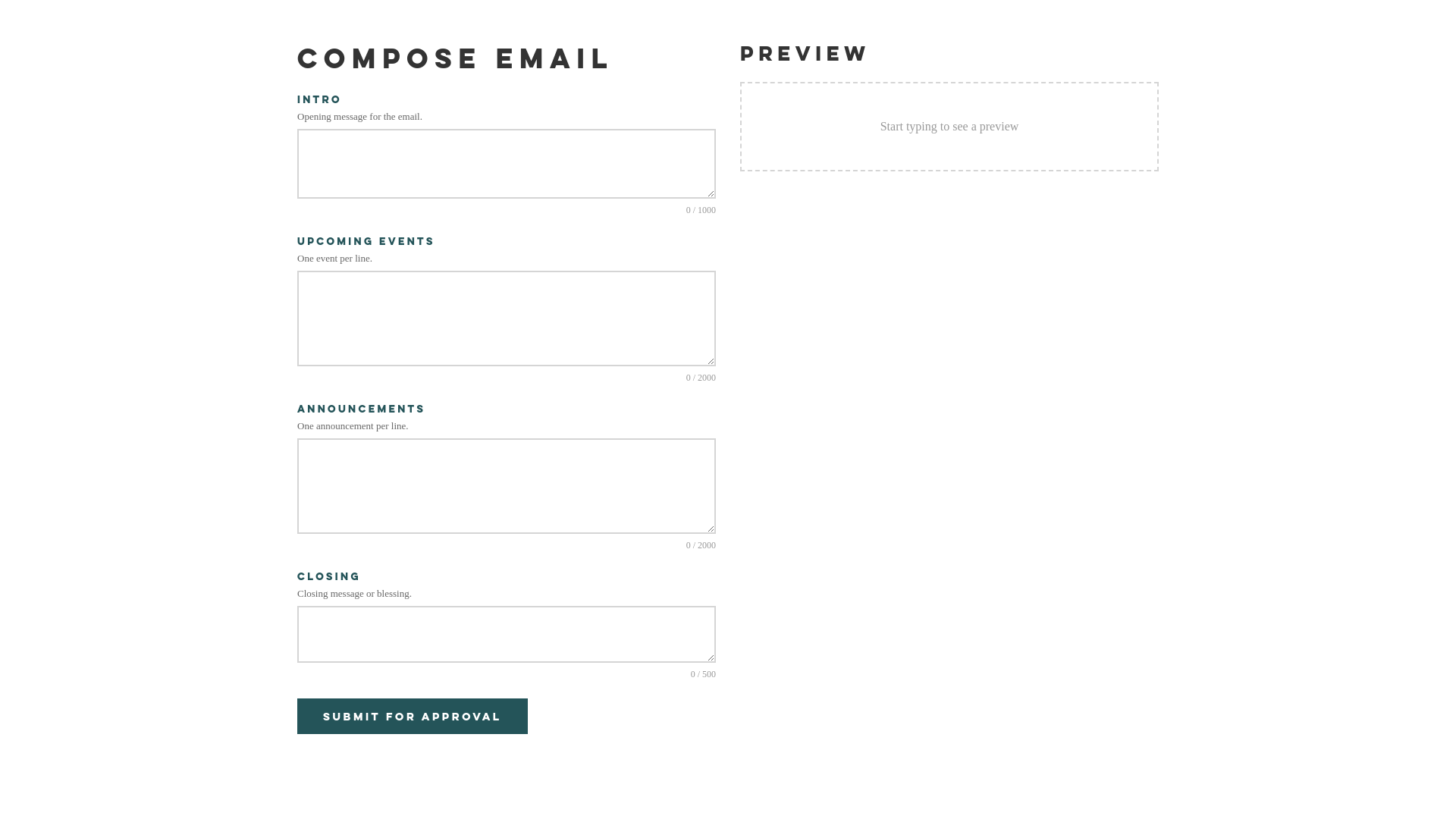 website screenshot of https://church-email-dashboard.pages.dev/