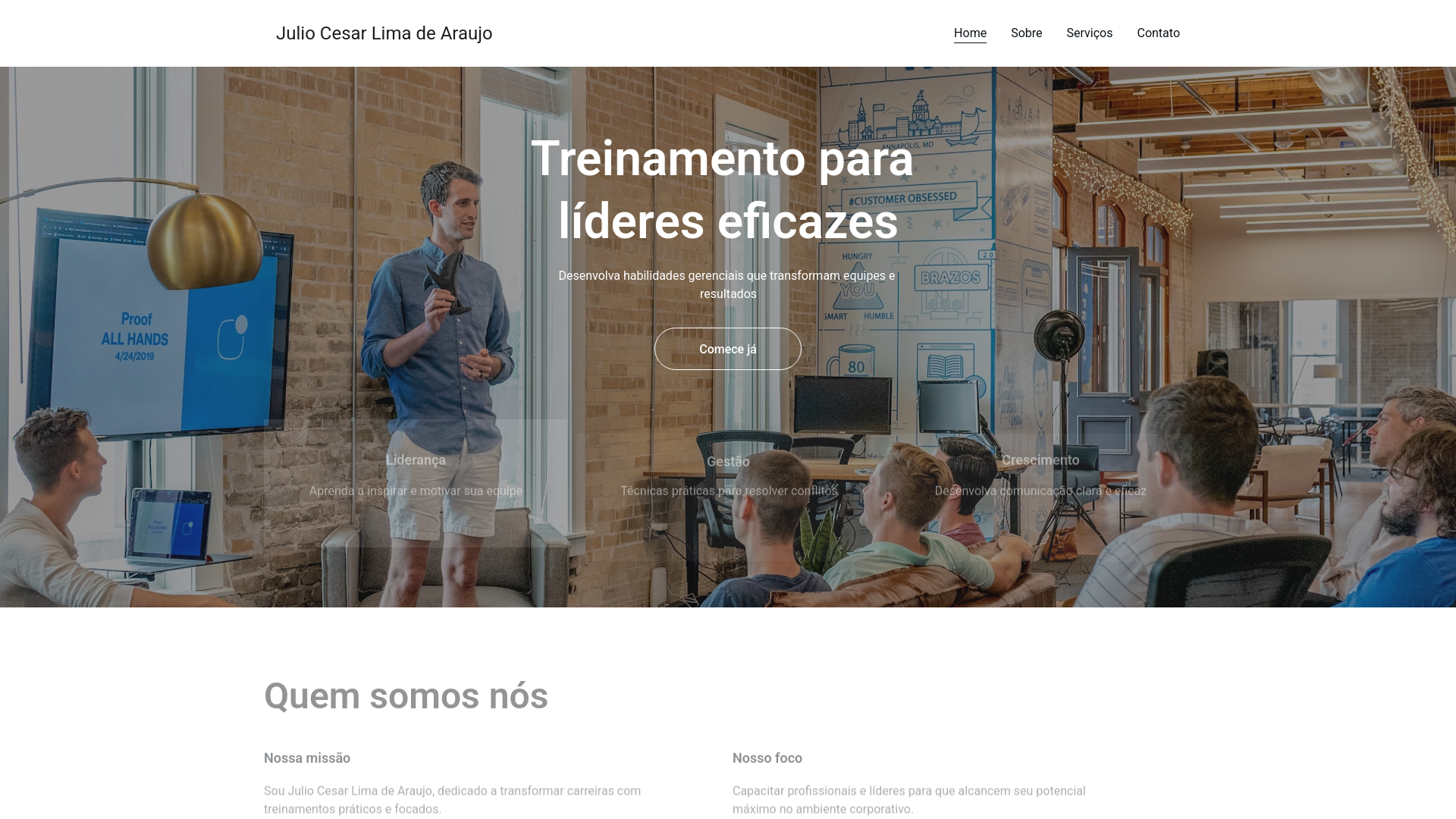 website screenshot of https://juliolima.website/