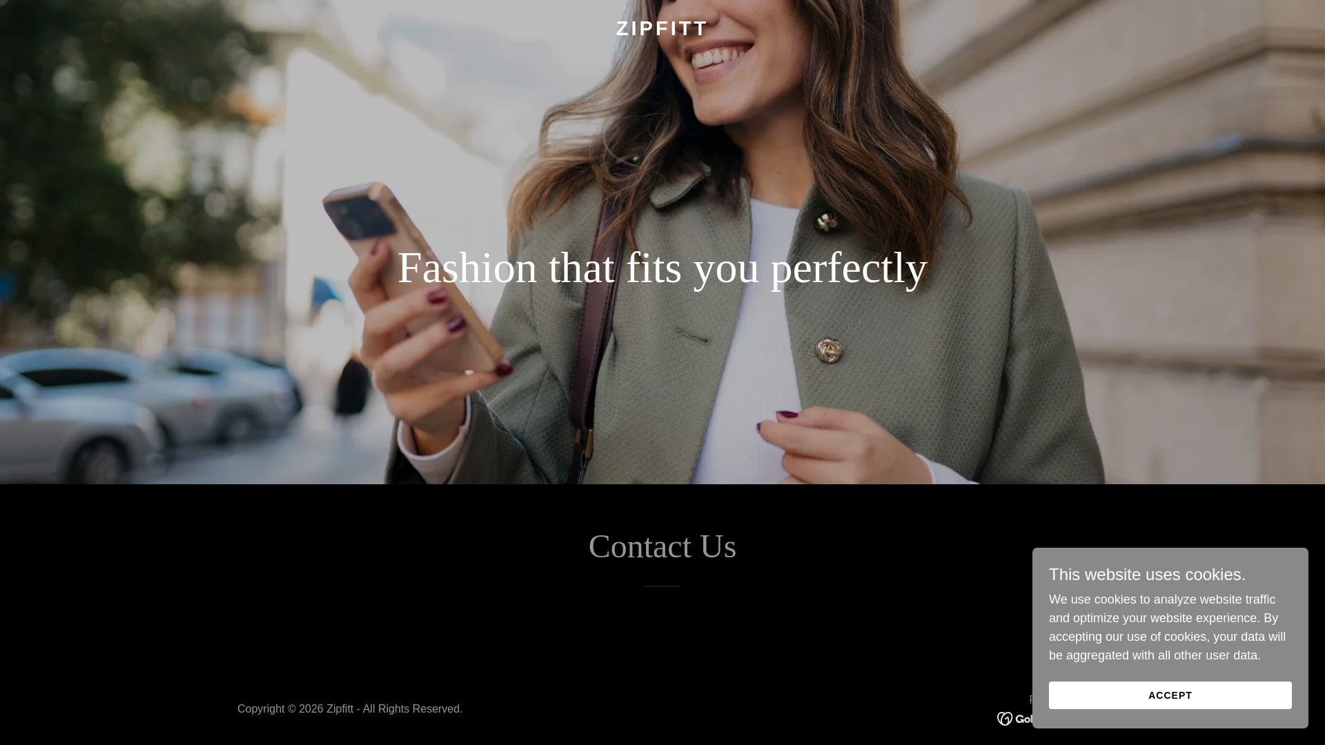 website screenshot of https://zipfitt.in/
