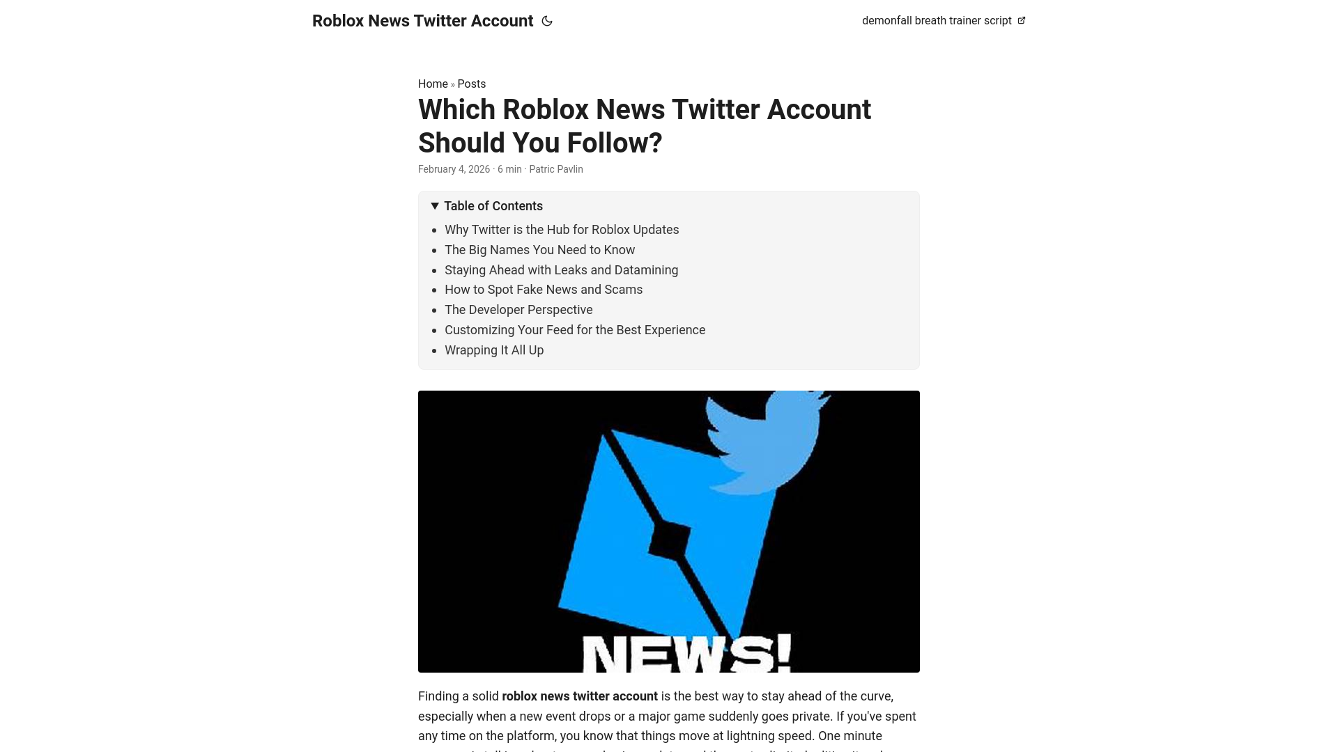 website screenshot of https://roblox-news-twitter-account.pages.dev/