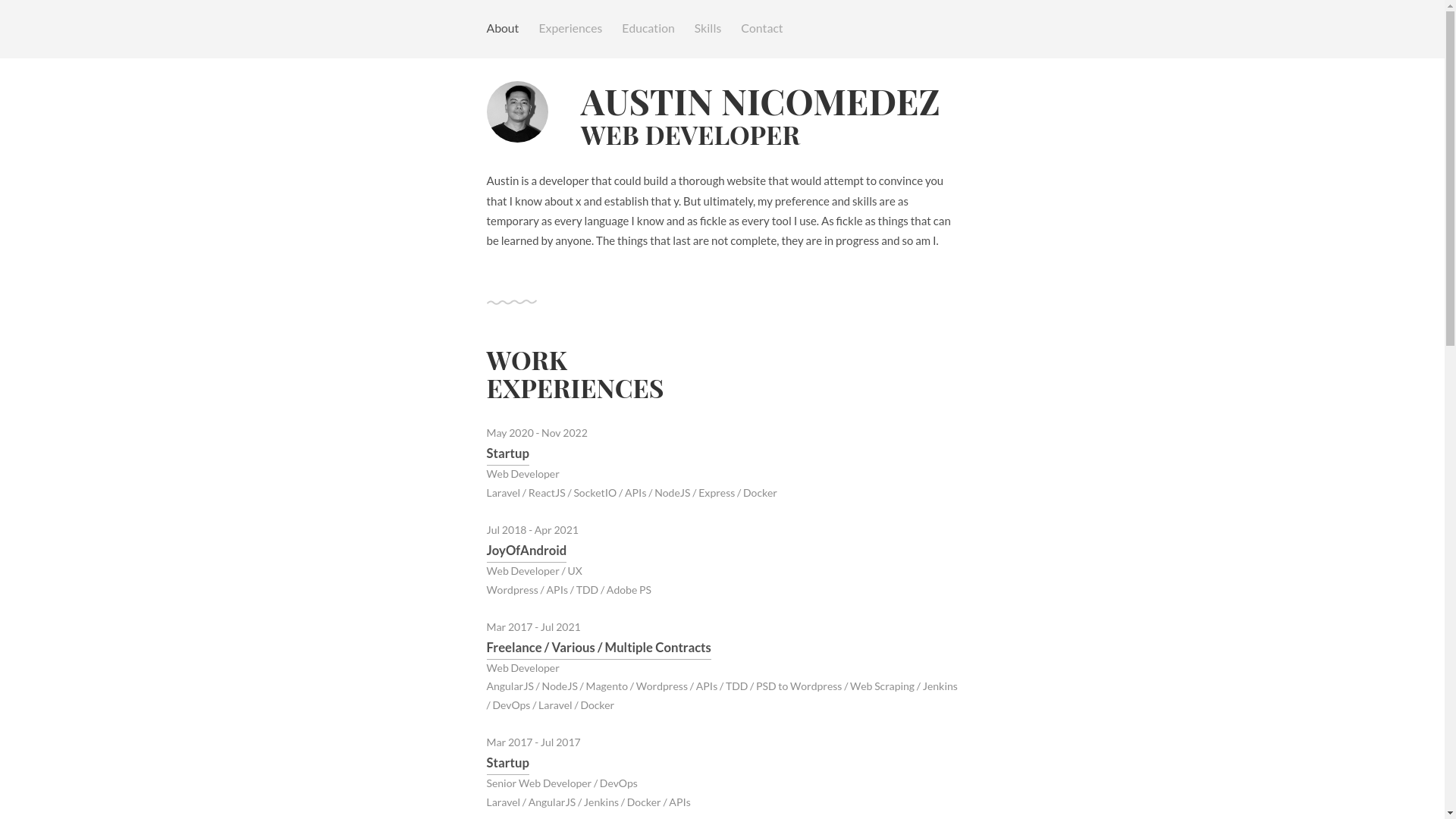 website screenshot of https://cv-7rk.pages.dev/