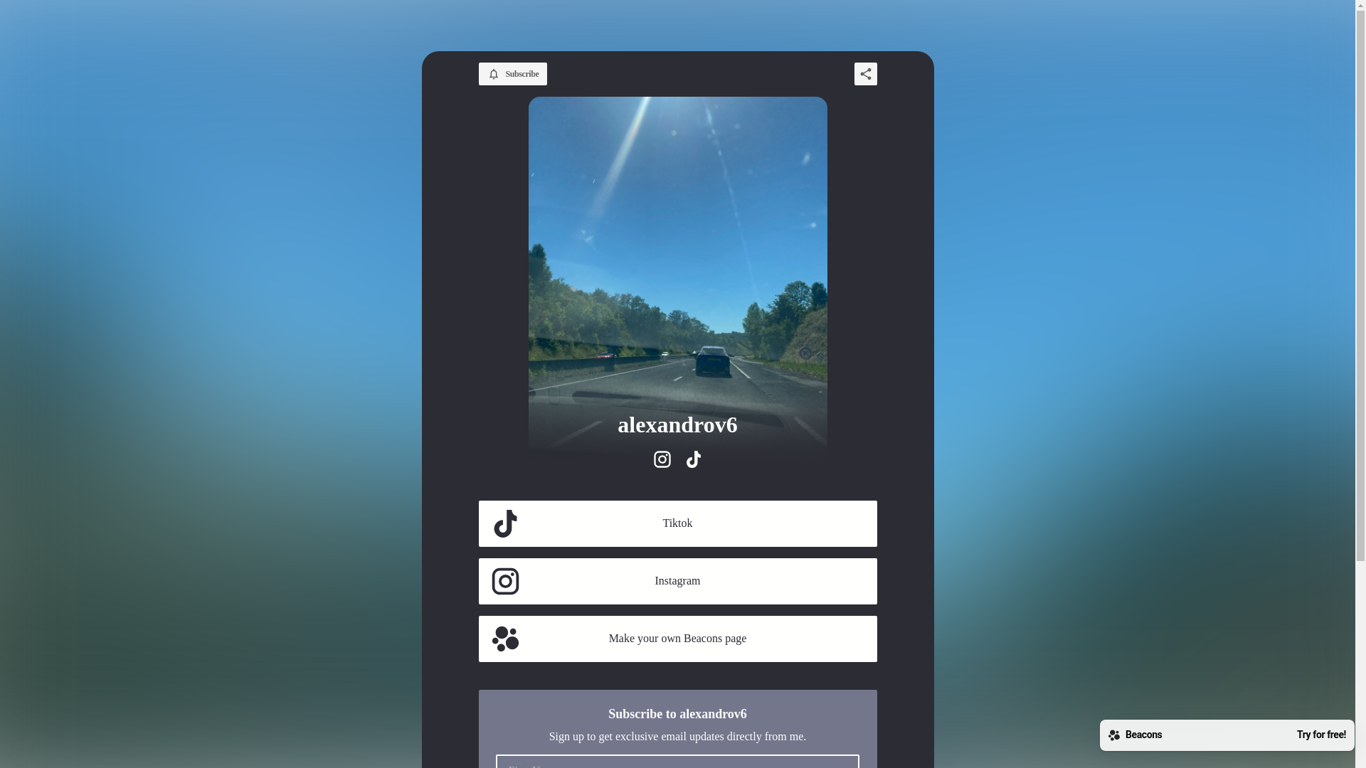 website screenshot of https://alexandrov6.com/