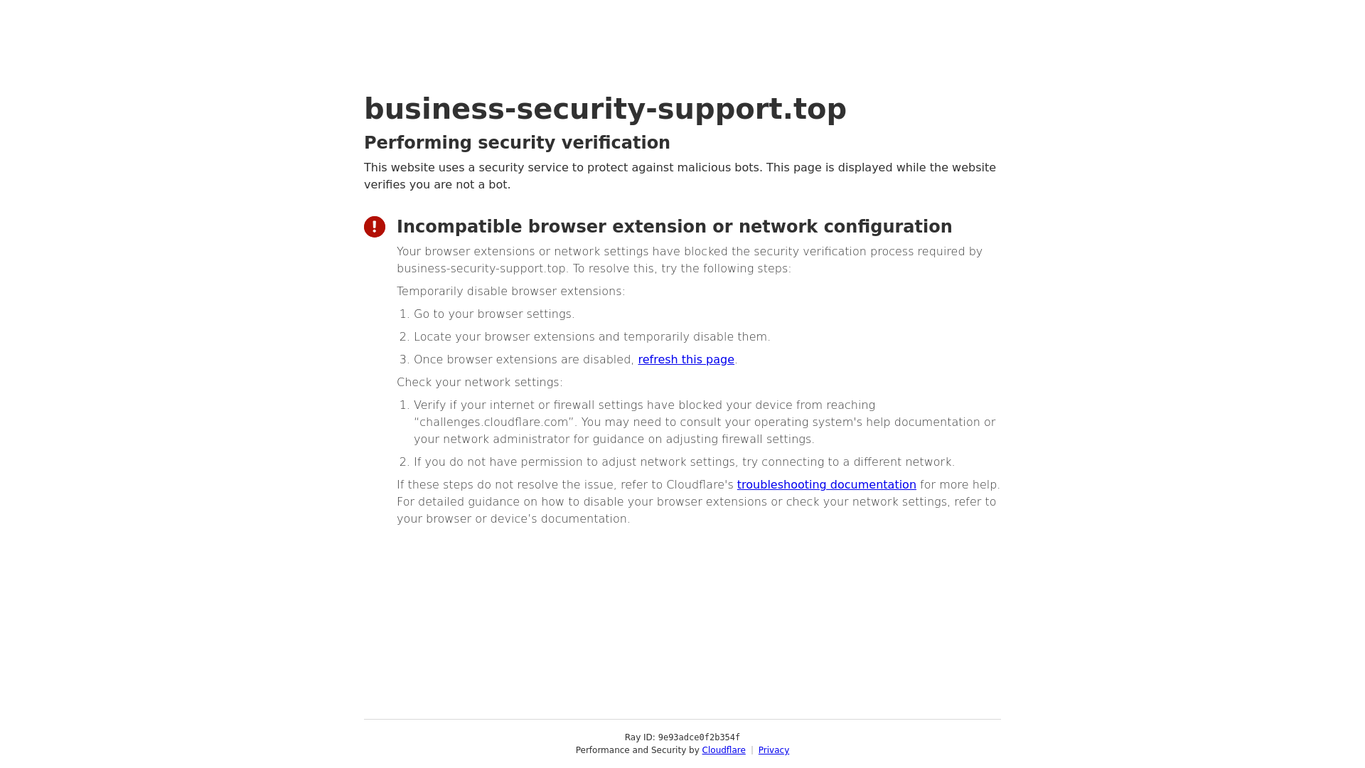 website screenshot of https://business-security-support.top/