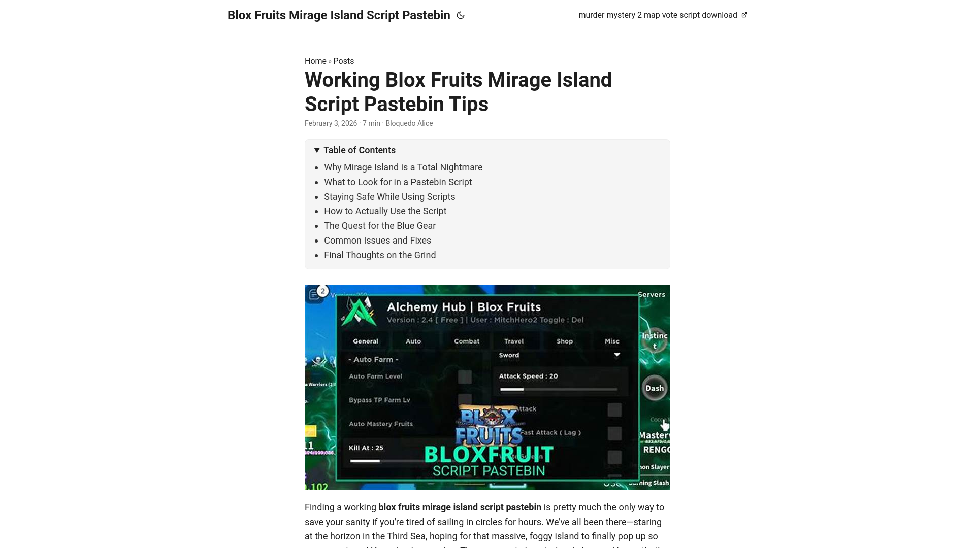 website screenshot of https://blox-fruits-mirage-island-script-pastebin.pages.dev/